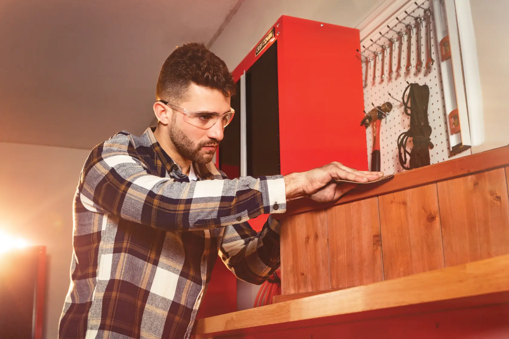 View of CRAFTSMAN Bench & Stationary: Workbench  being used by consumer