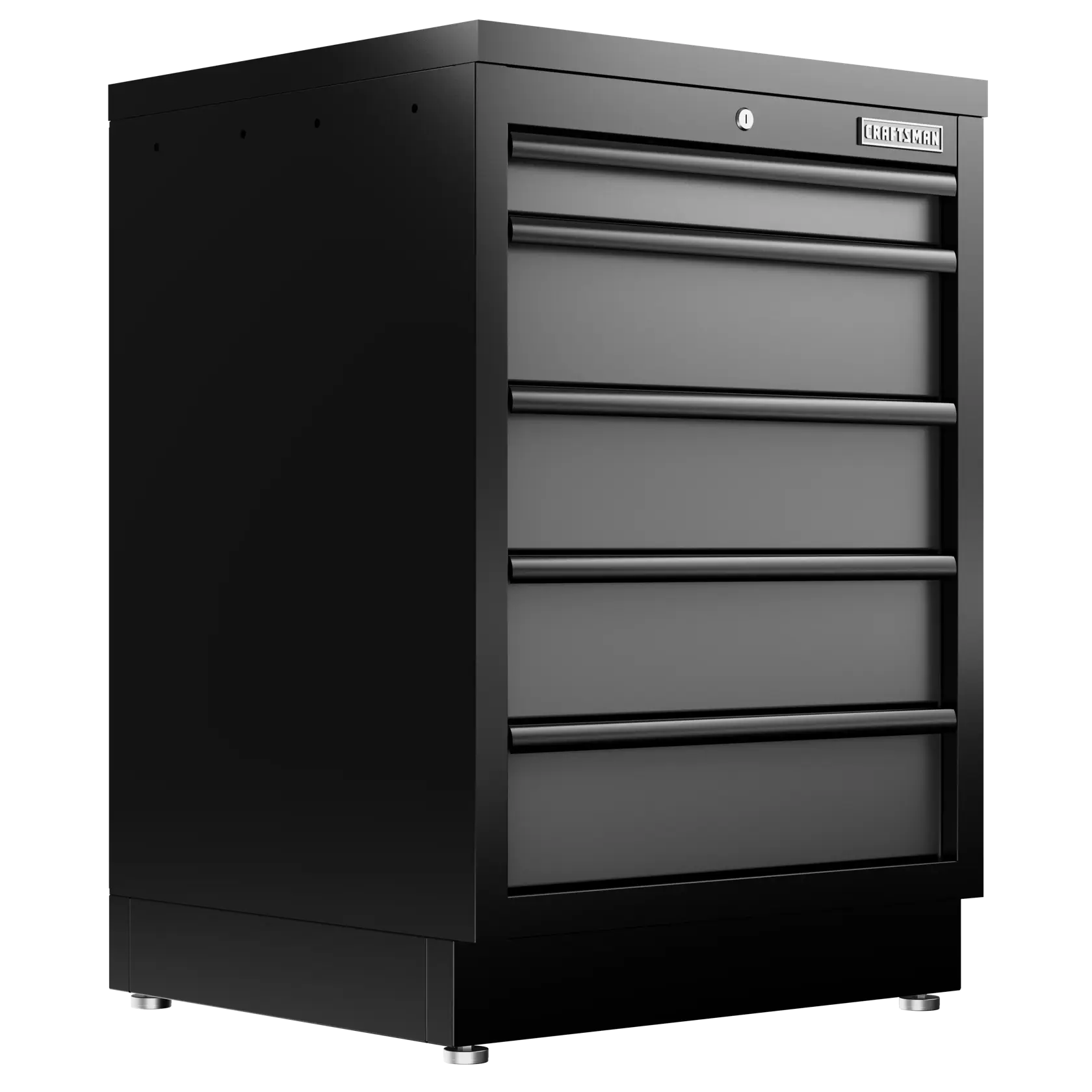 Welded 5-Drawer Base Cabinet (Black/Gray)