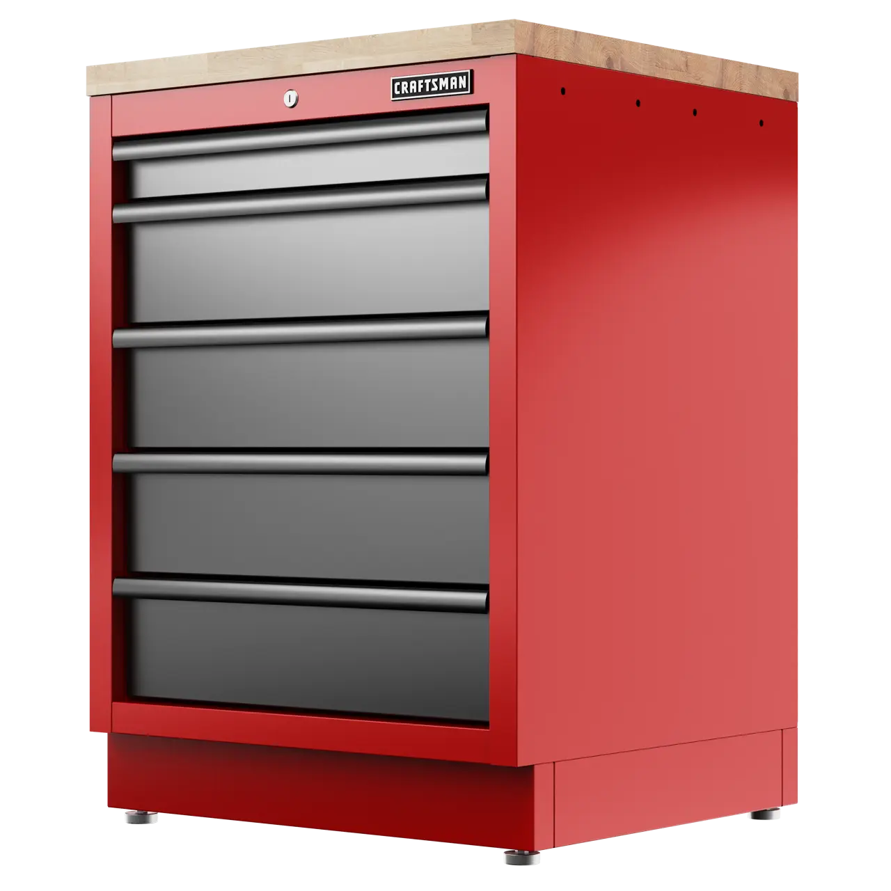 Welded 5-Drawer Base Cabinet (Red/Black)