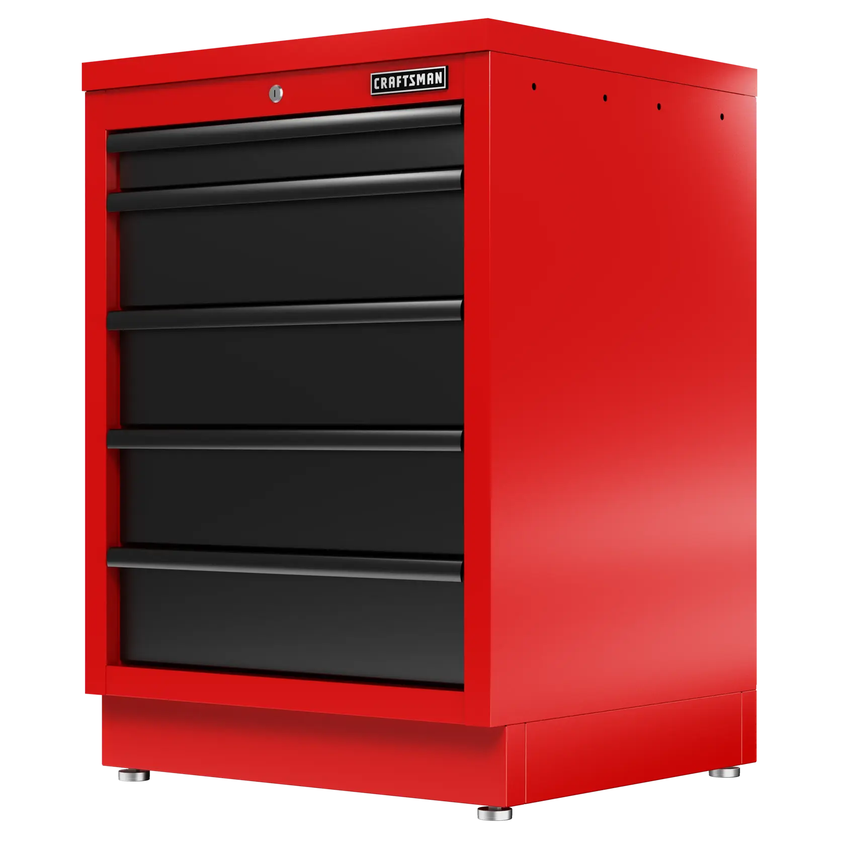 Welded 5-Drawer Base Cabinet (Red/Black)