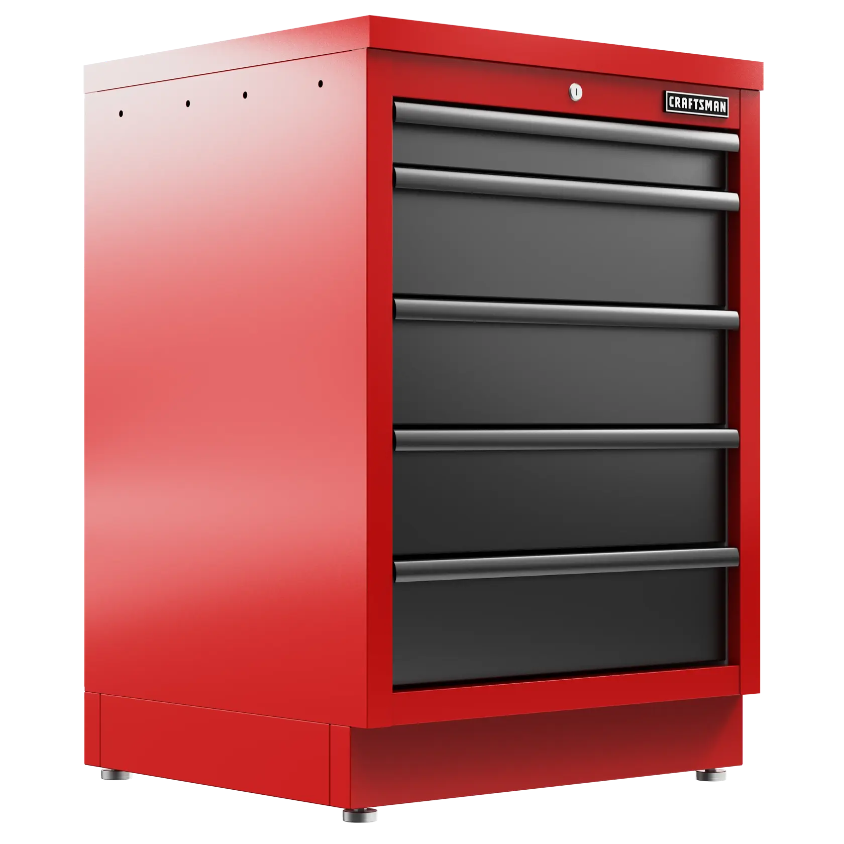 Welded 5-Drawer Base Cabinet (Red/Black)