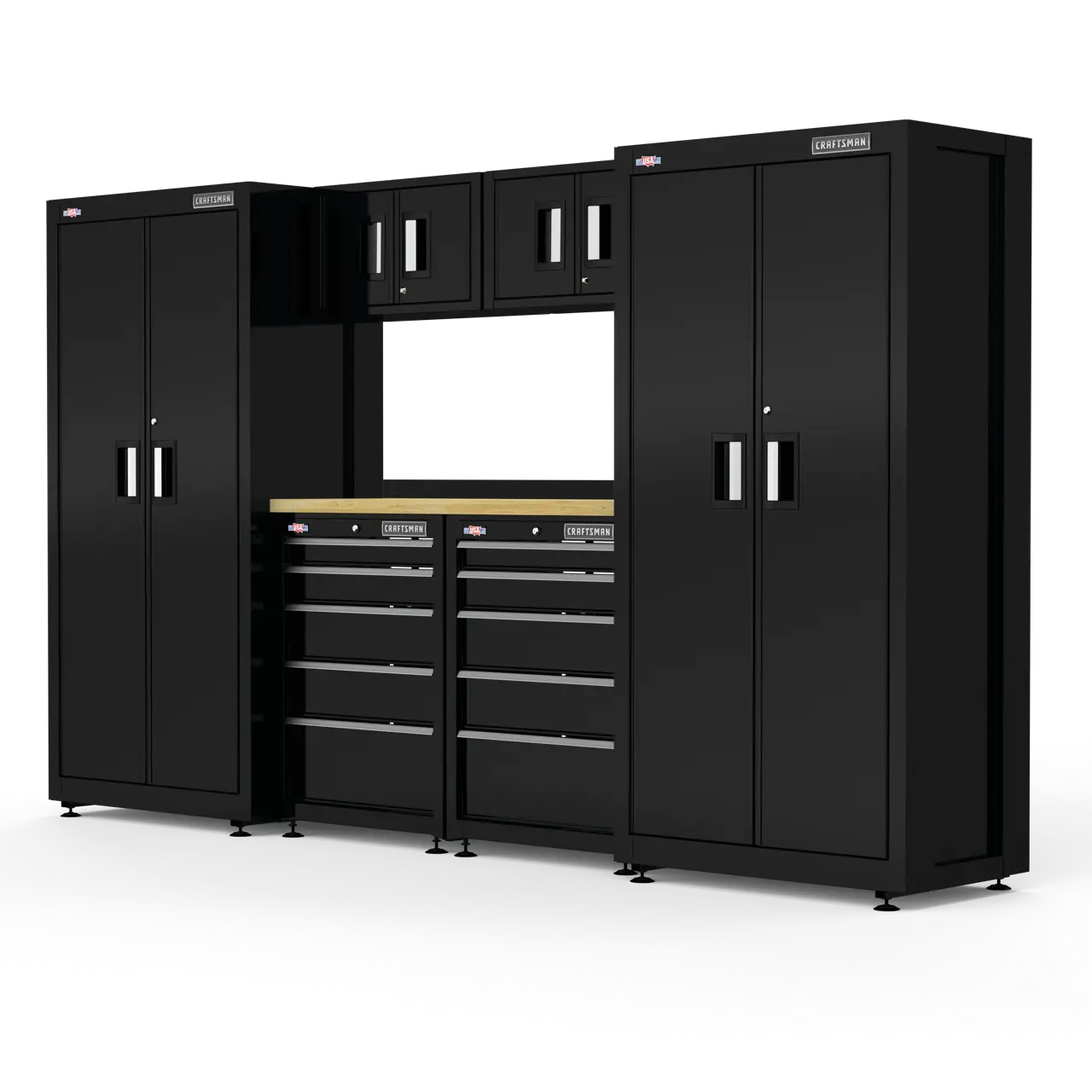 126-in 7-Piece Welded Metal Storage Suite (Black)