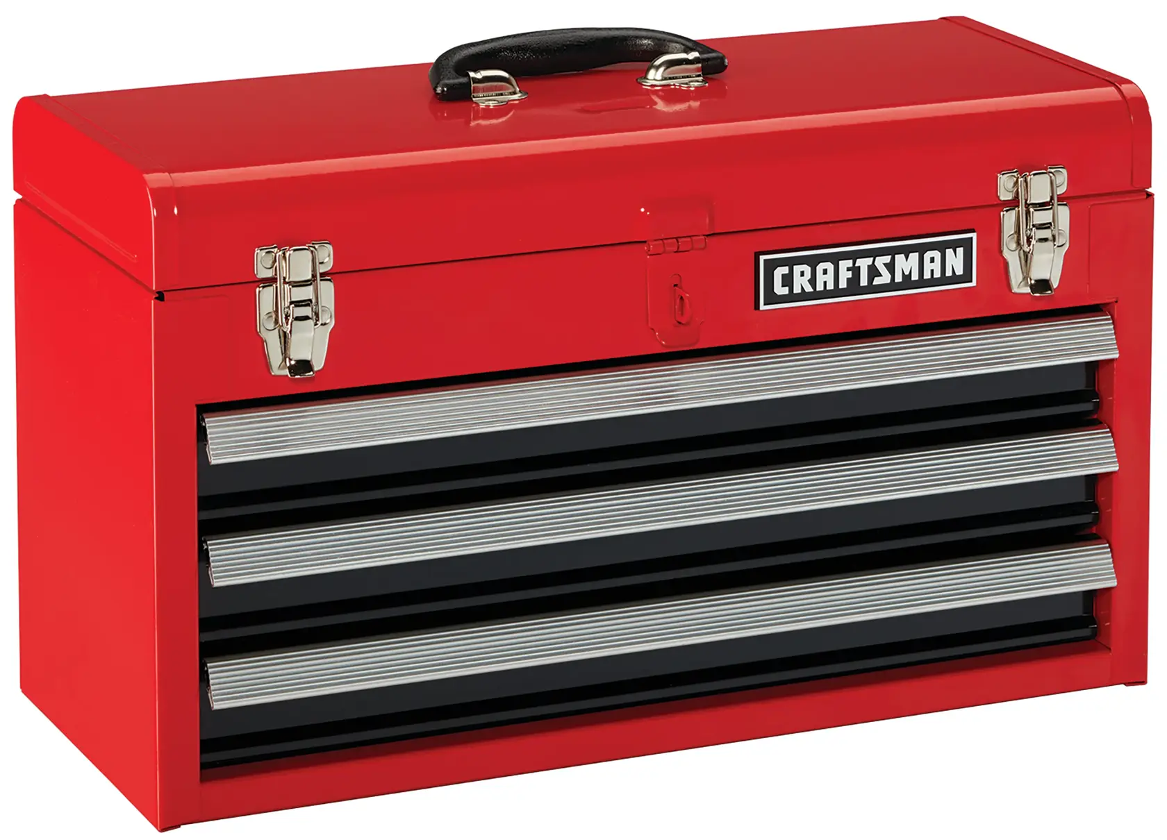 Portable 20.5 Inch ball bearing 3 drawer steel lockable tool box.