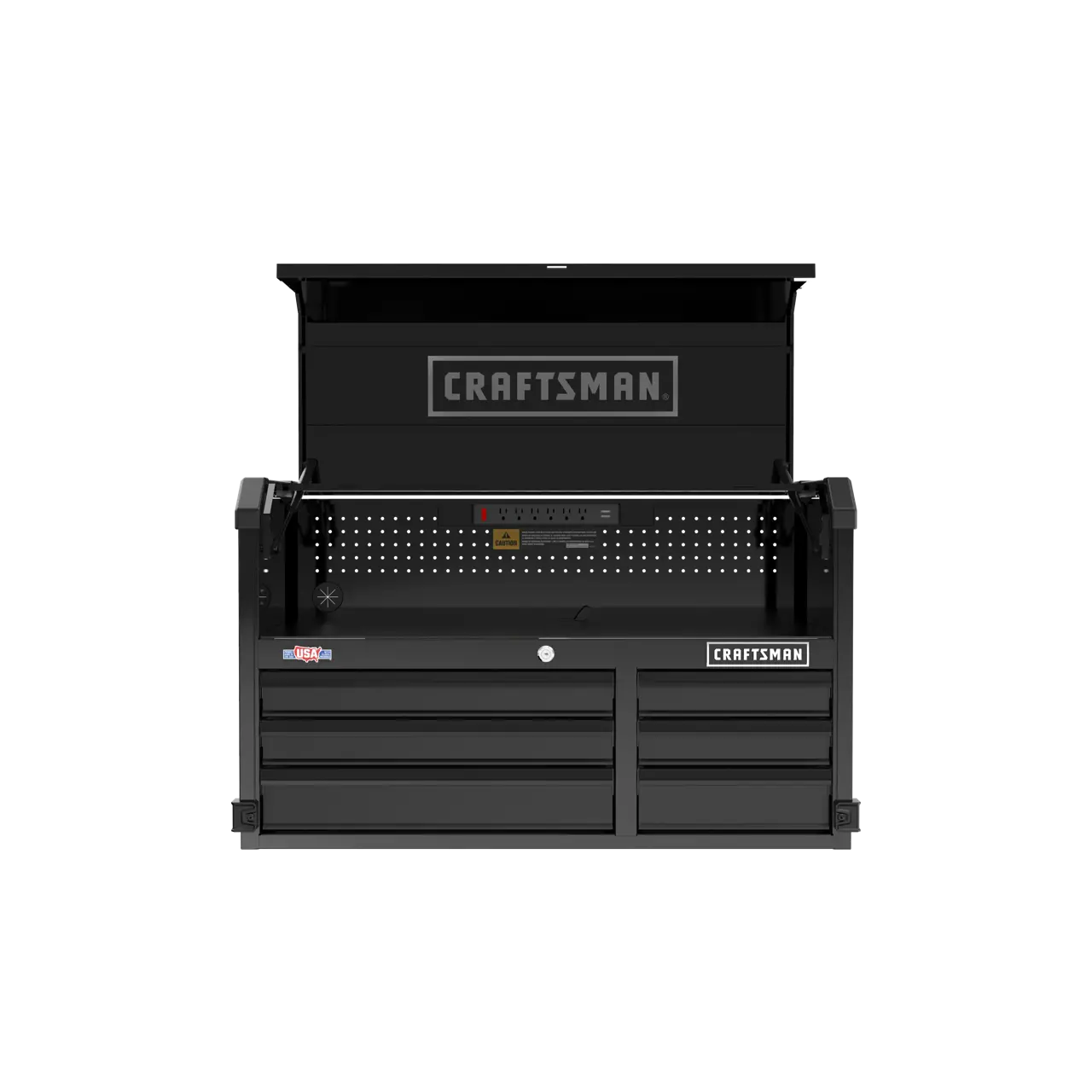 Straight on view of CMST98259bk with hood opened