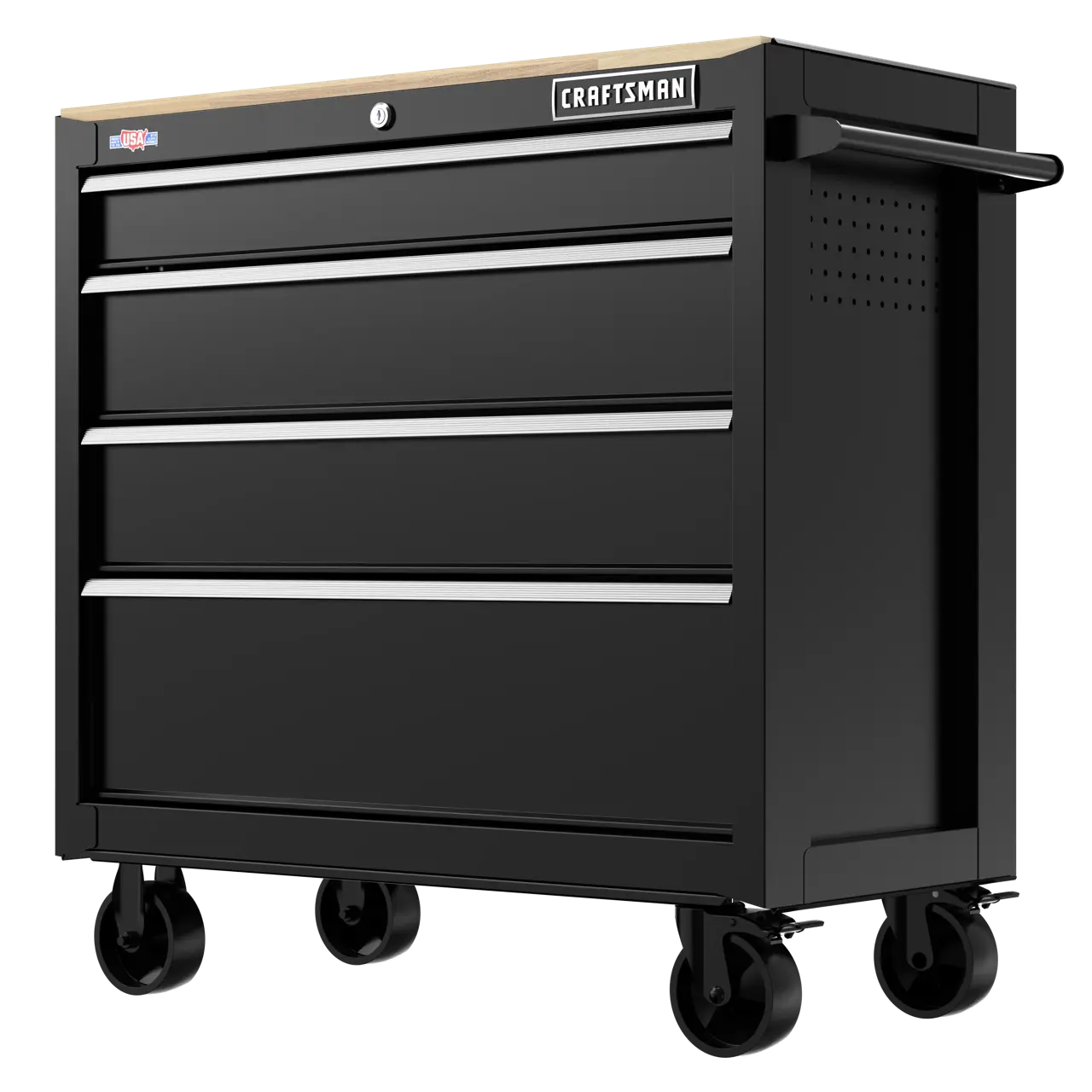 37-in Wide Rolling Tool Workstation (Black)