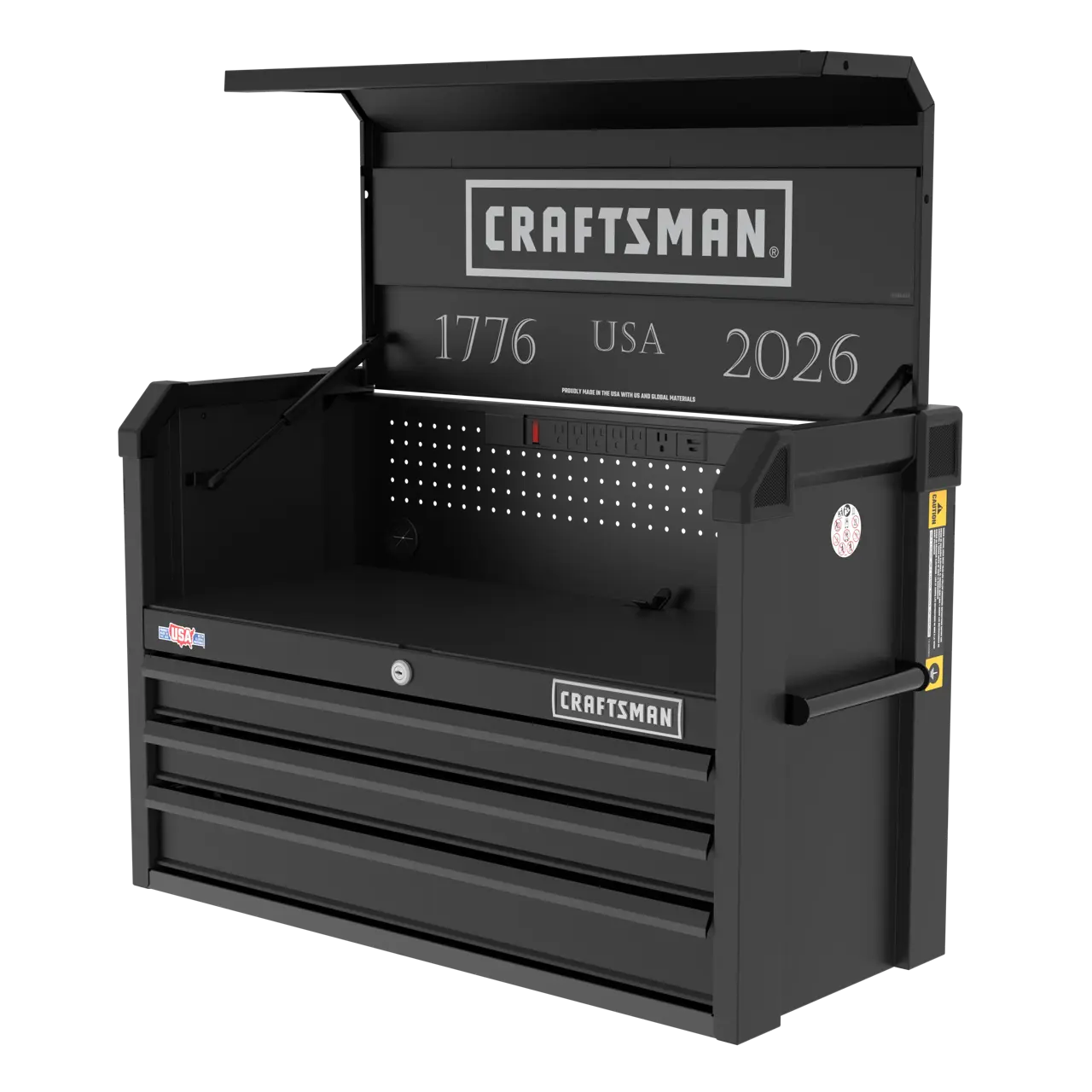 3-Drawer Black And White Patriotic Chest