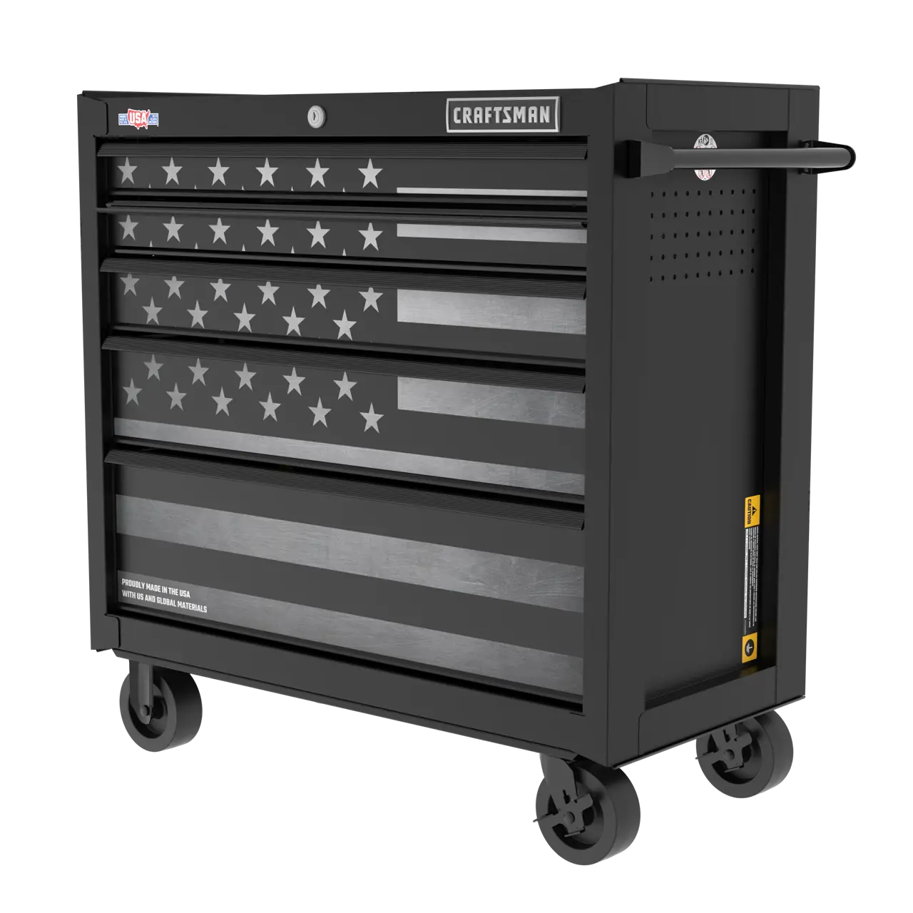 5-Drawer Black And White Patriotic Cabinet