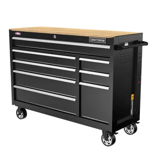 Beauty shot of the tool chest angled left