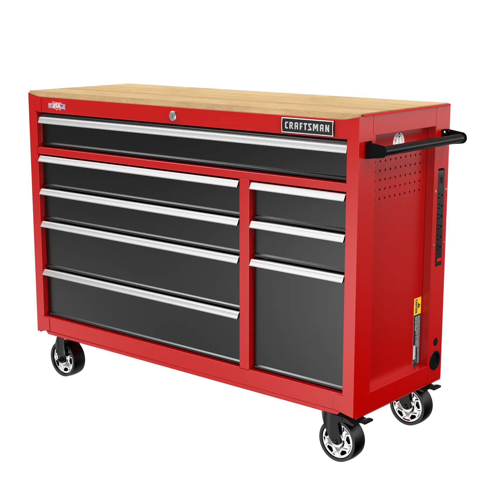 Beauty shot of the tool chest angled left
