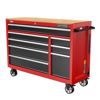 Beauty shot of the tool chest angled left