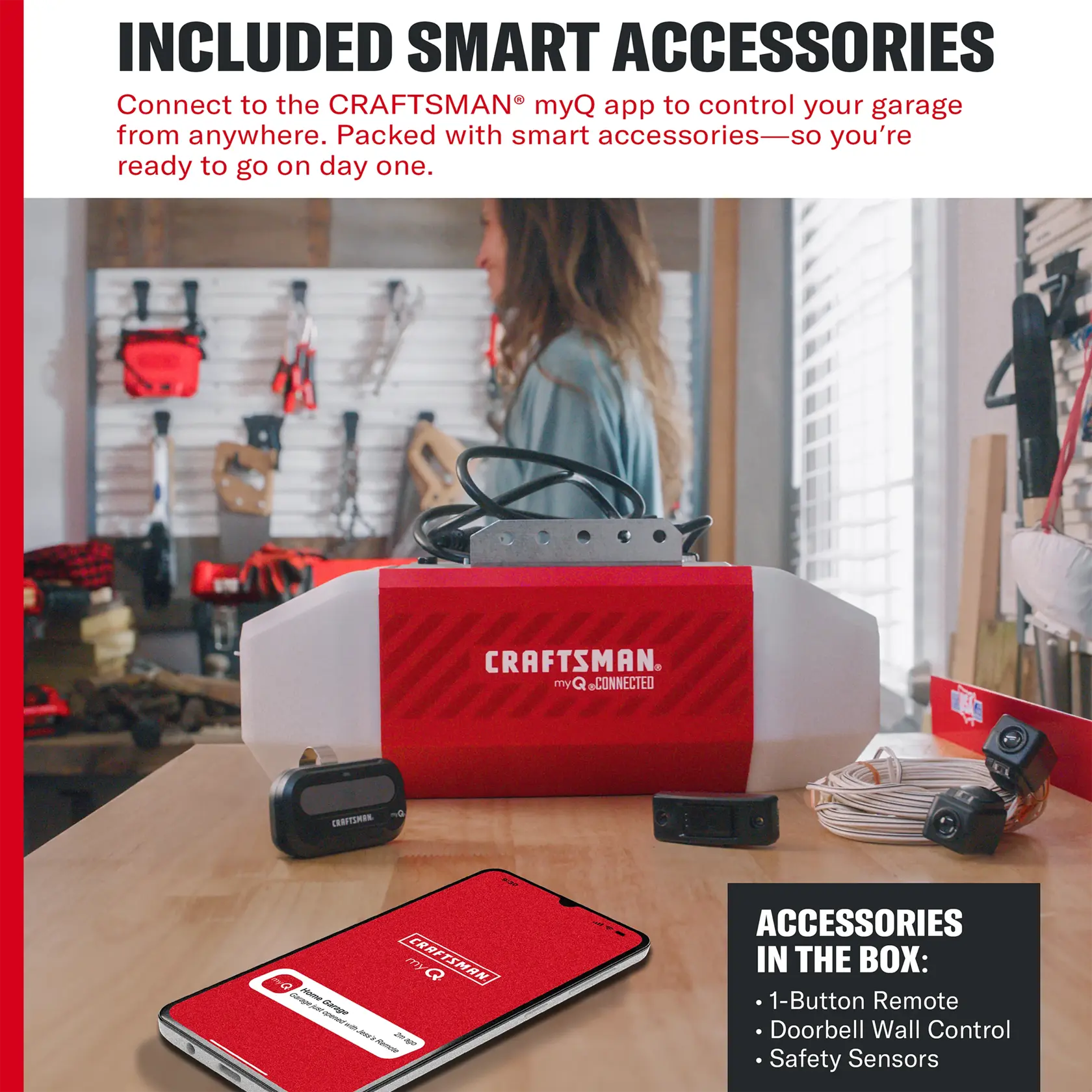 CRAFTSMAN® 1/2 HP Smart Chain Drive Garage Door Opener