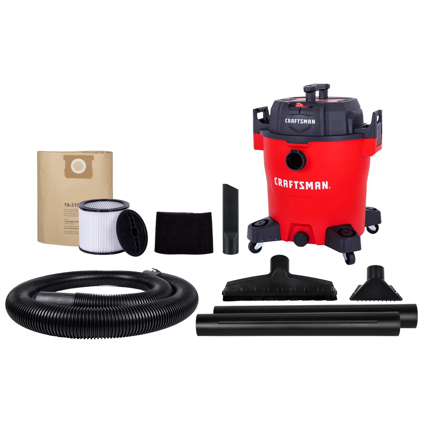 12-Gallon 5 HP Corded Wet/Dry Shop Vacuum with Accessories Included