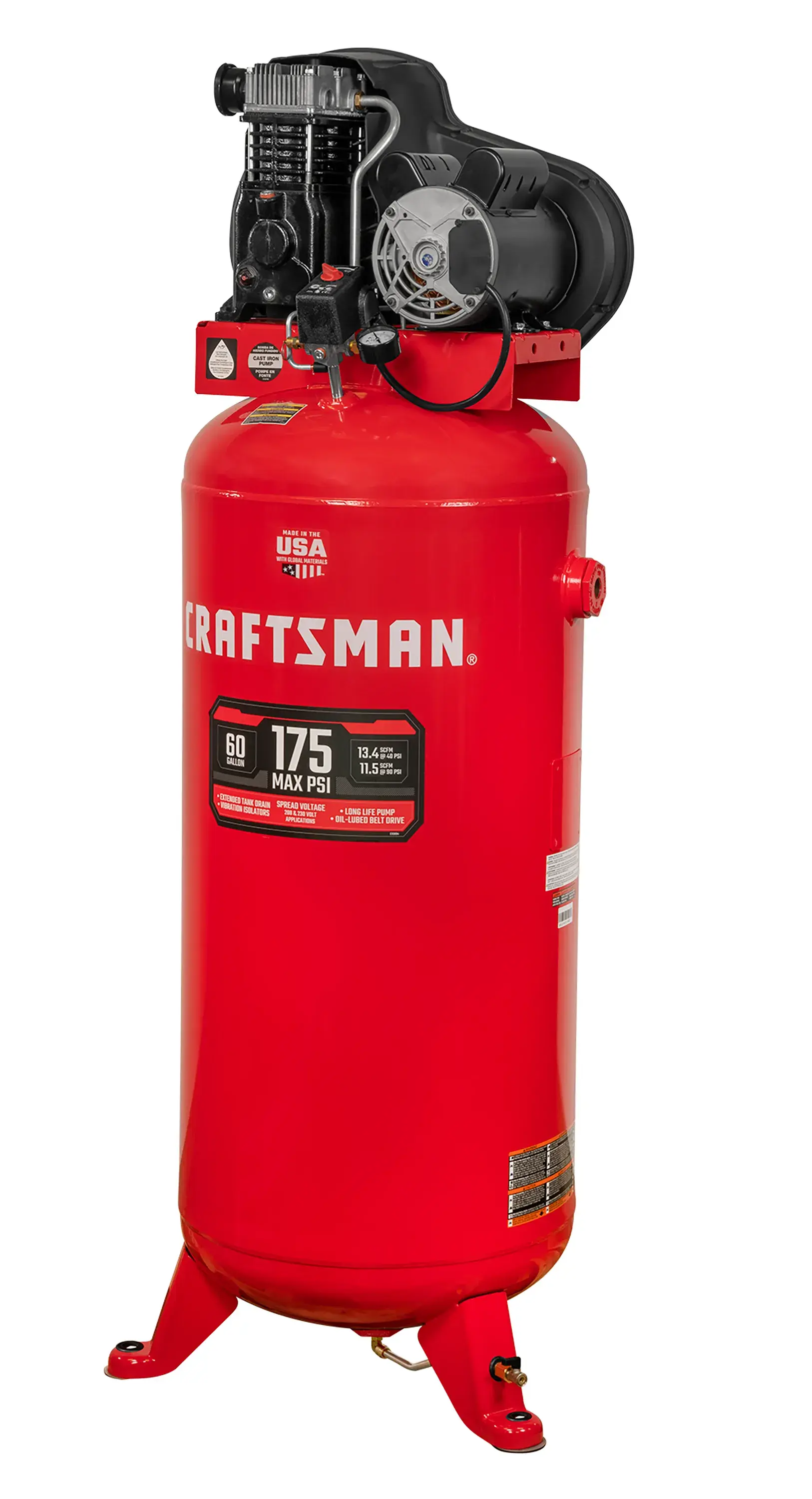 CRAFTSMAN 60-Gallons 175 PSI Vertical Air Compressor with Accessories main view 