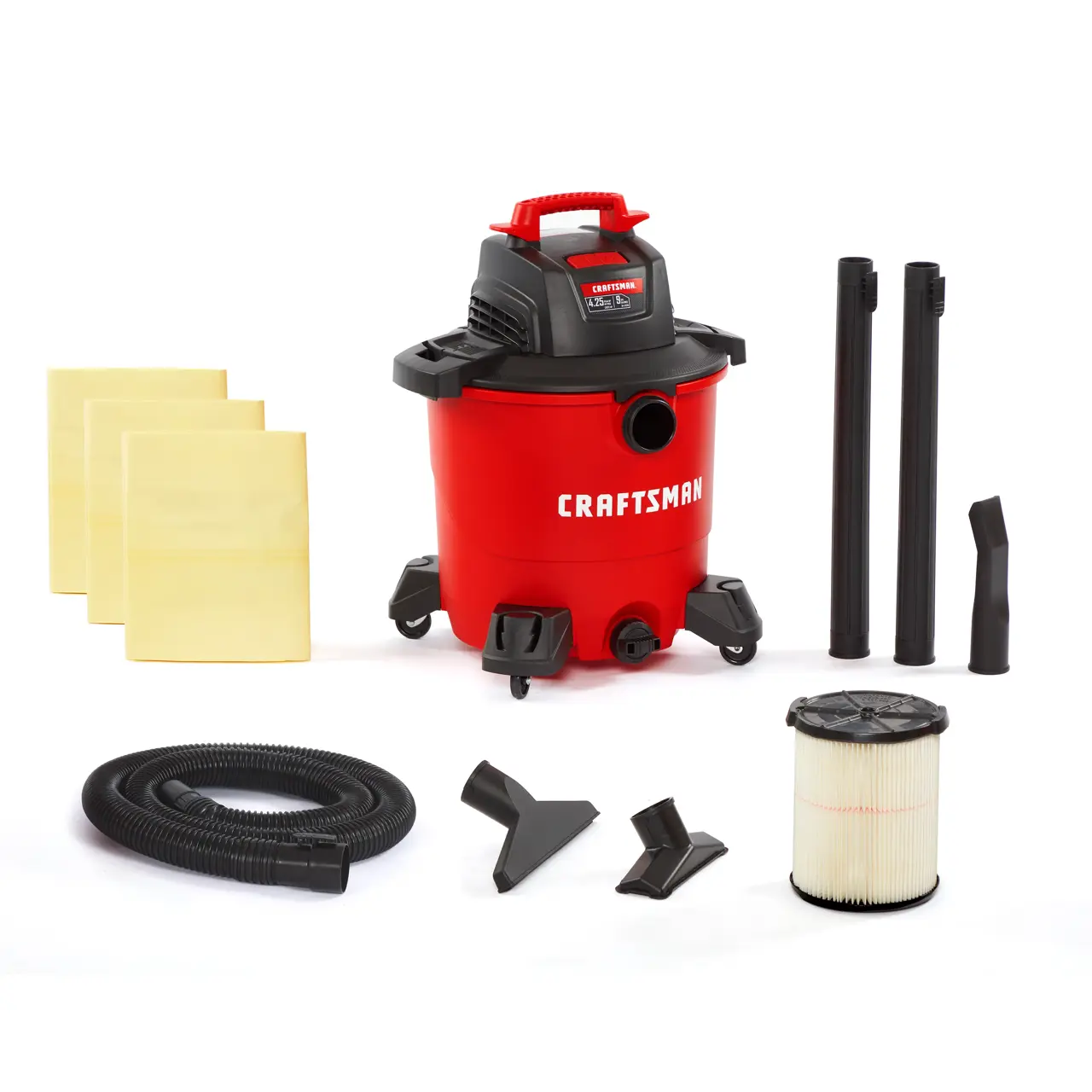 Corded 9-Gallon 4.25 Peak HP Electric Wet/Dry With Accessories