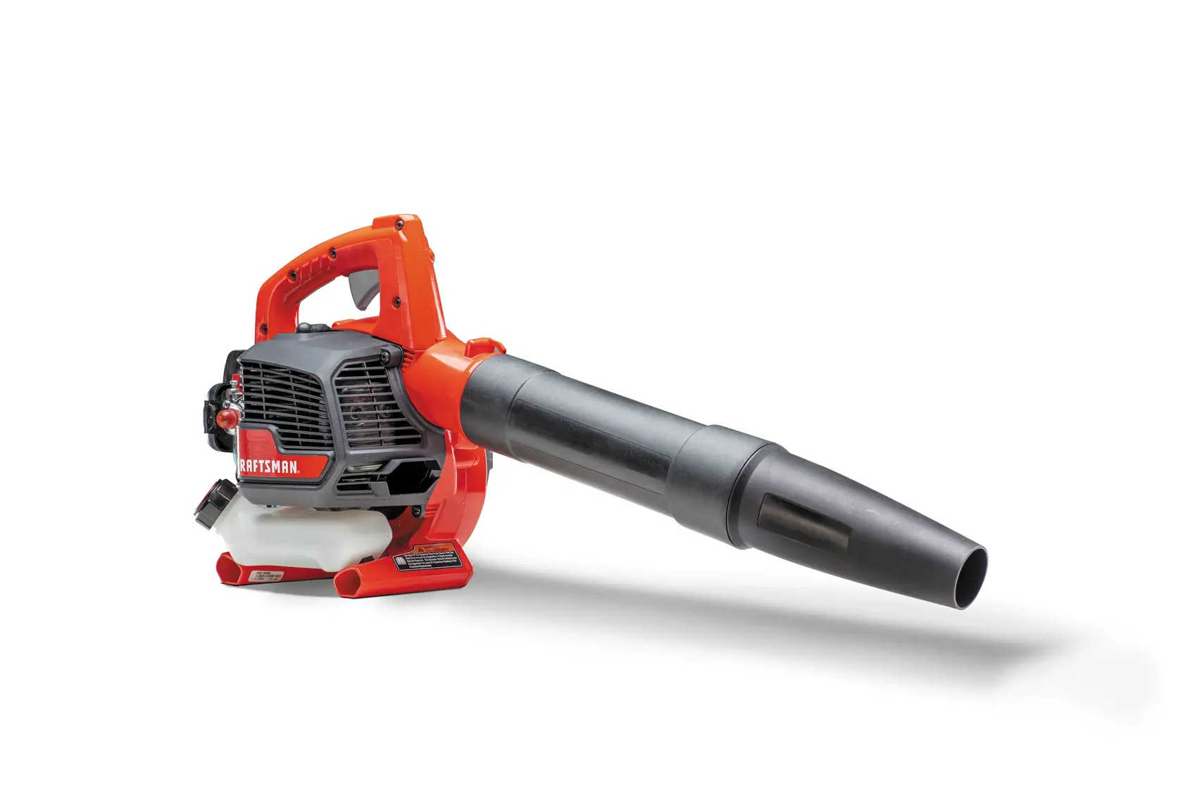 Left profile of 25 C C 2 cycle gas leaf blower.