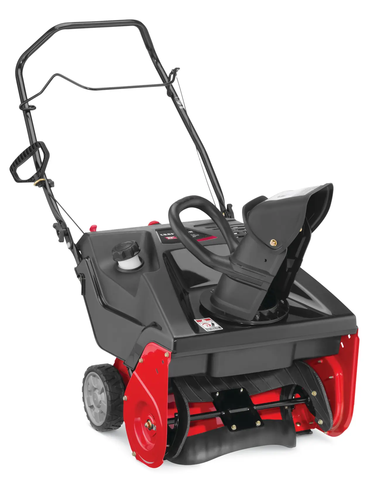 Right profile of 21 inch 123 CC electric start single stage snow blower.