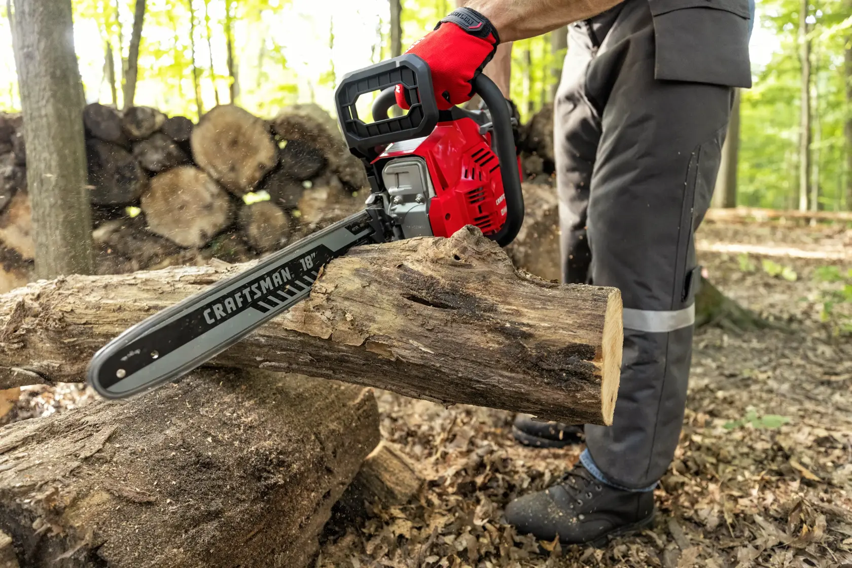 View of CRAFTSMAN Chain Saws being used by consumer