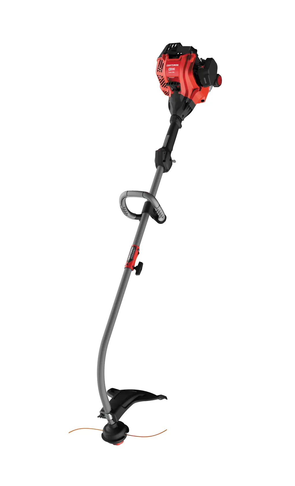 Right profile of W C 2200 weedwacker 25 C C 2 cycle 17 inch attachment capable curved shaft gas trimmer.