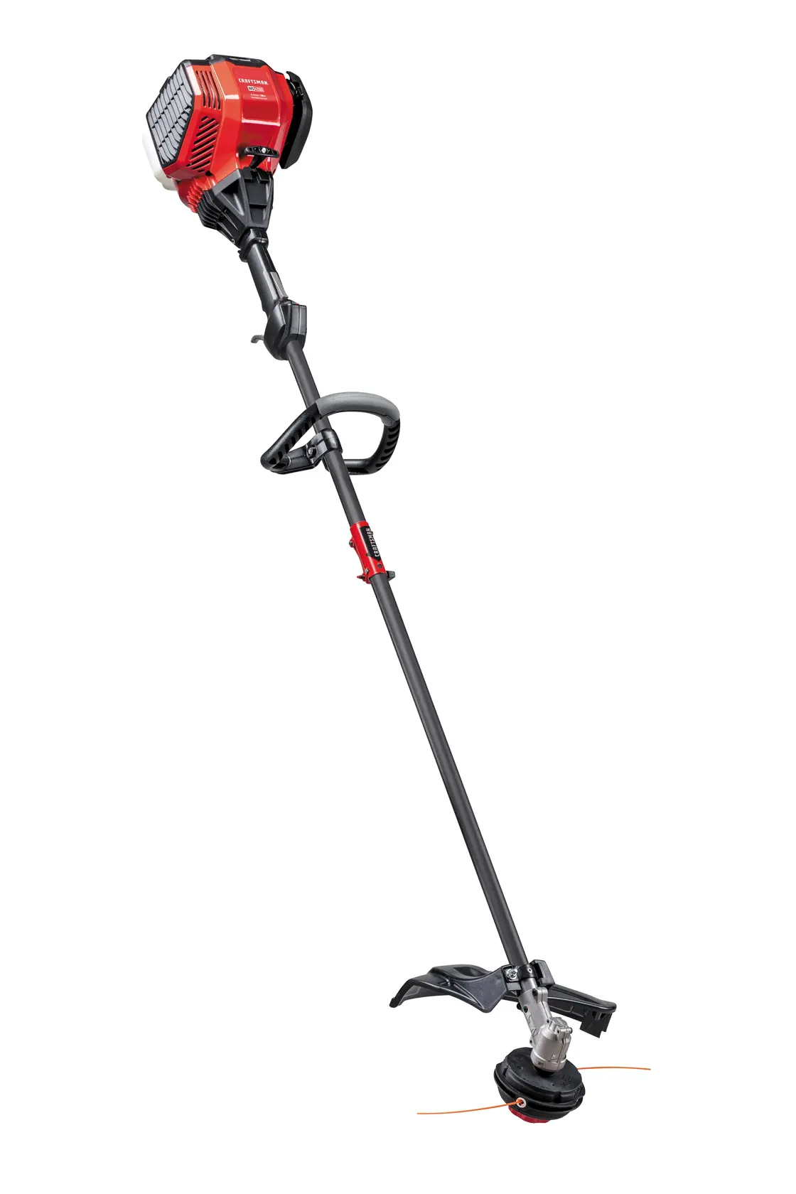 Left profile of  Weedwacker 30 C C 4 cycle 17 inch attachment capable straight shaft gas trimmer.