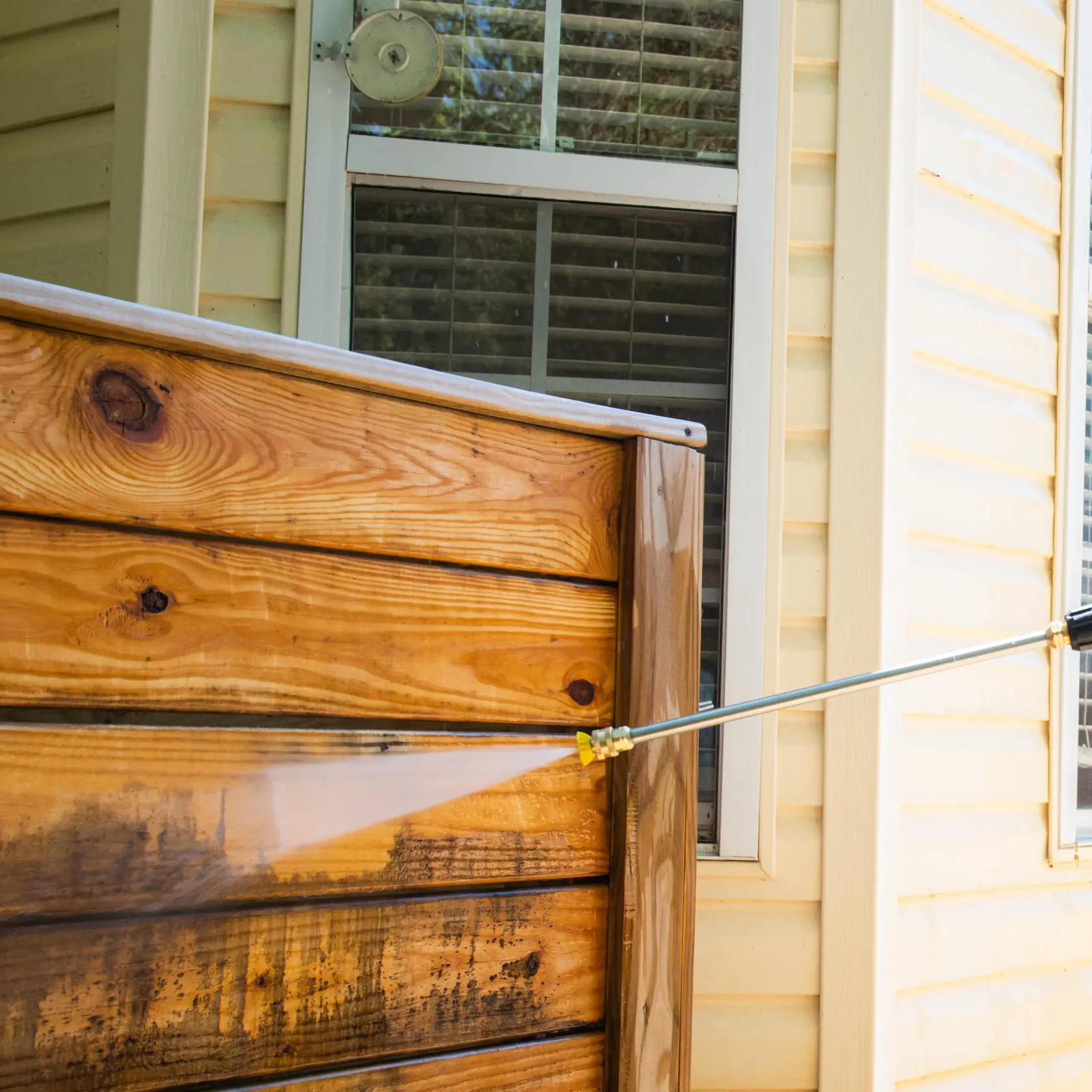 pressuring washing fence view of FNA pressure washer 