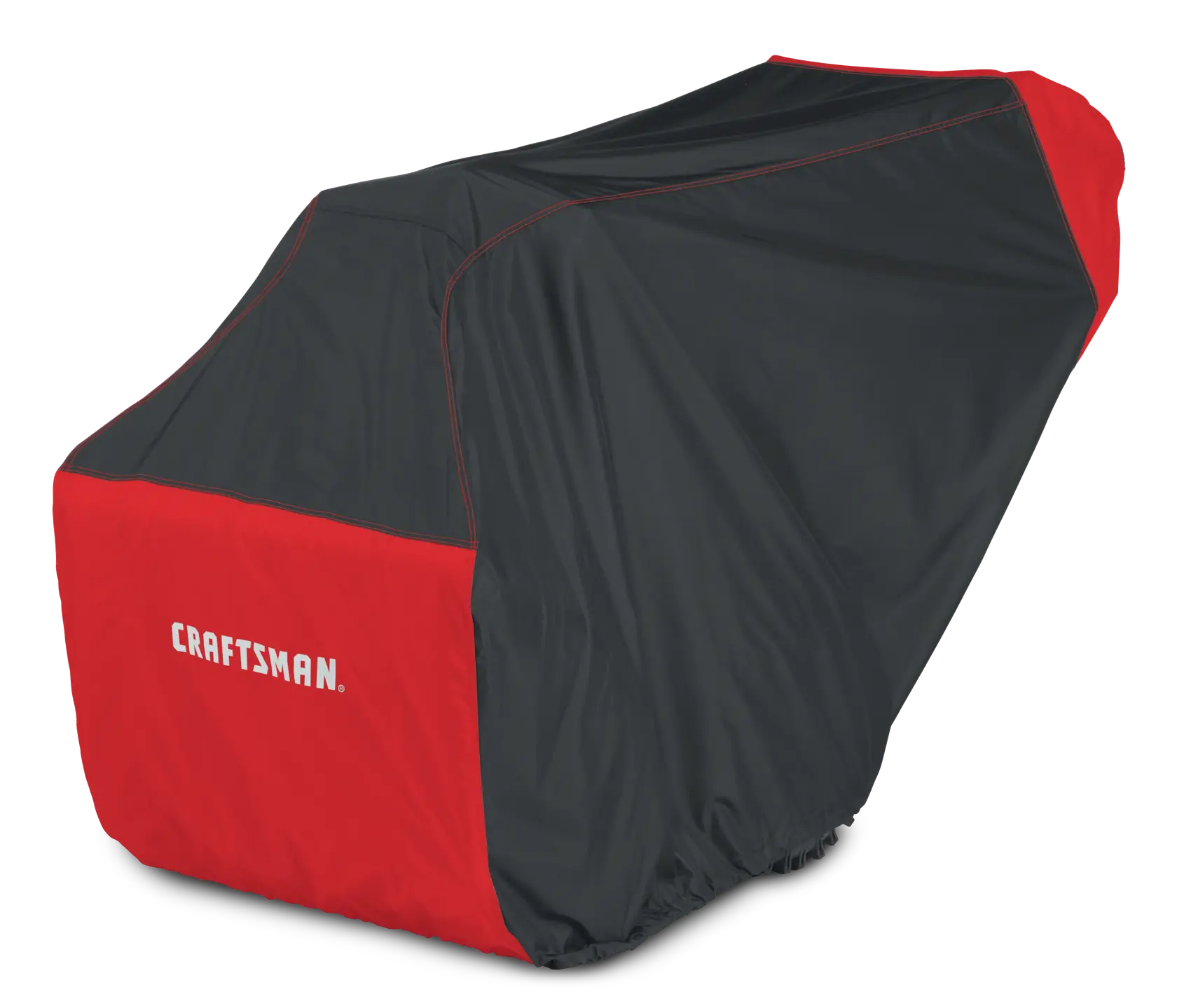 A black and red protective cover with the word 'CRAFTSMAN' printed on the side, designed to fit over and protect a lawn mower or similar outdoor equipment.
