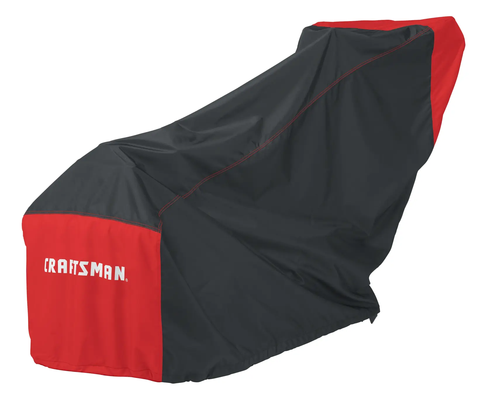 A black and red protective cover for a lawn mower, branded with the CRAFTSMAN logo in white on the side.
