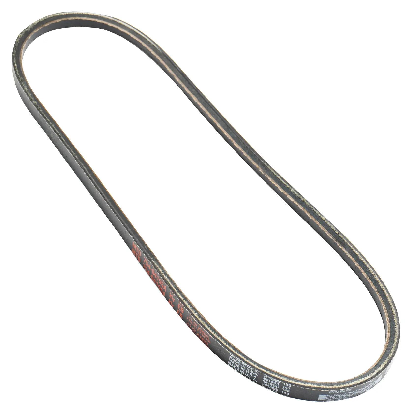 Left profile of snow blower auger belt.