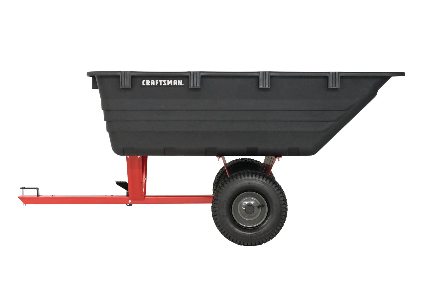 Right profile of 17 cubic foot poly cart.