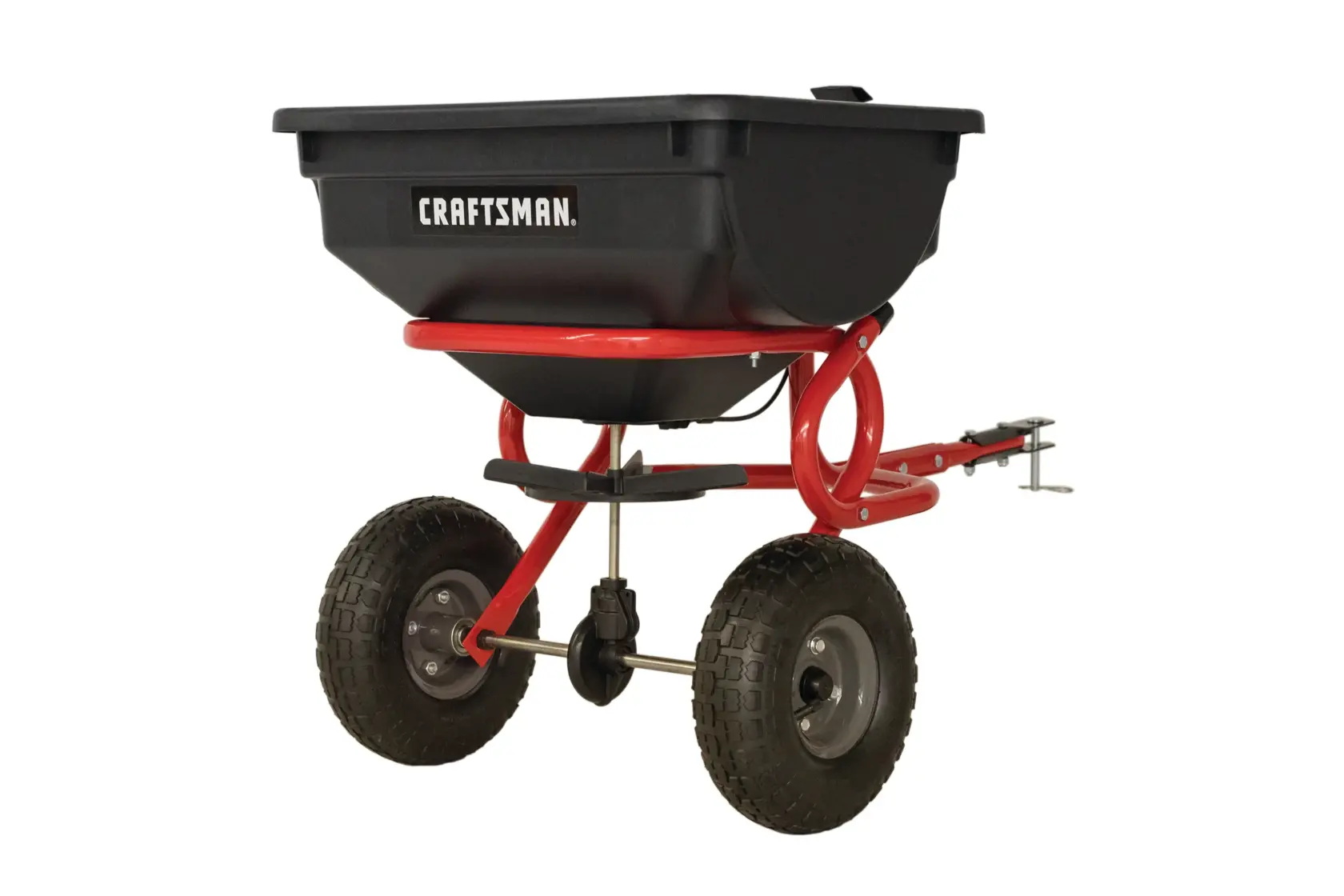 85 pounds tow broadcast spreader.
