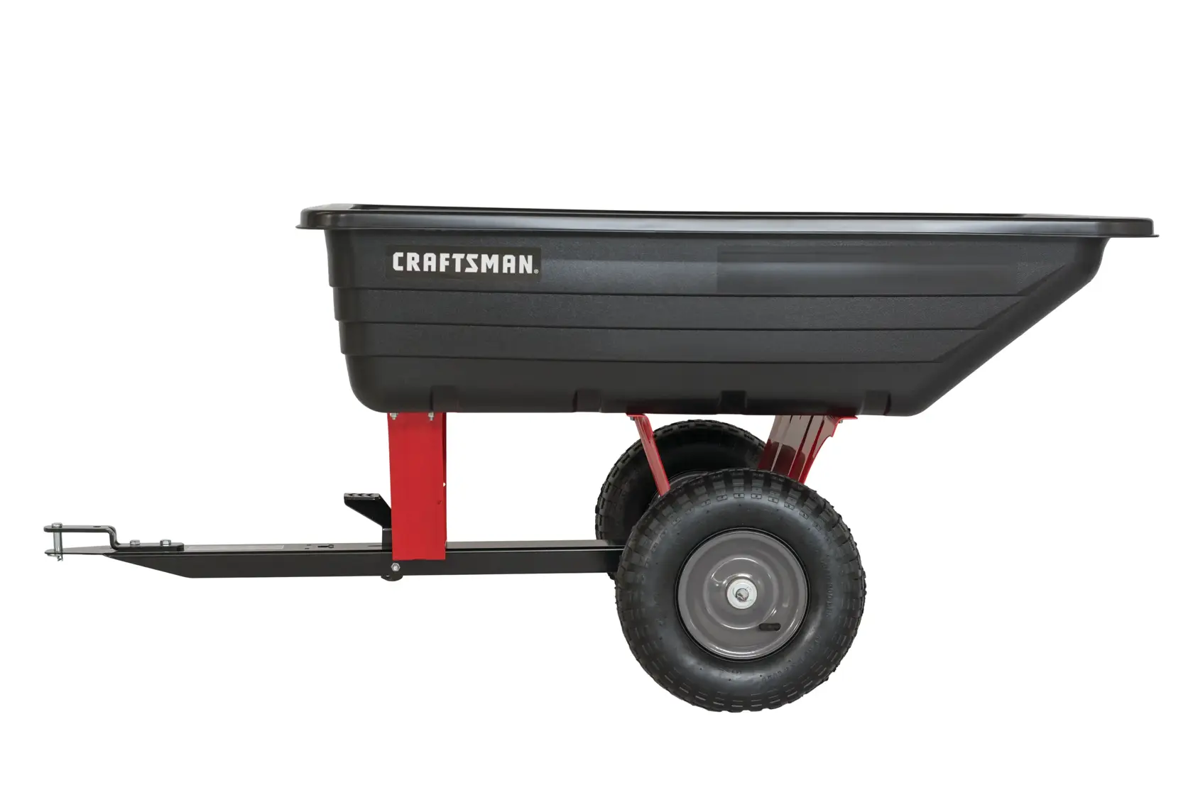 Right profile of 10 cubic foot poly cart.