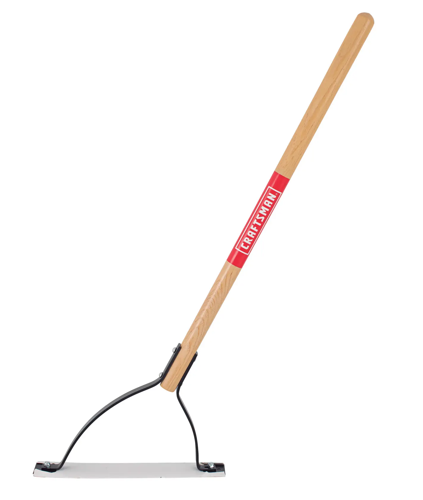 Short Handle Back and Forth Swinging Serrated Steel Weed Cutter with wood handle, front-facing