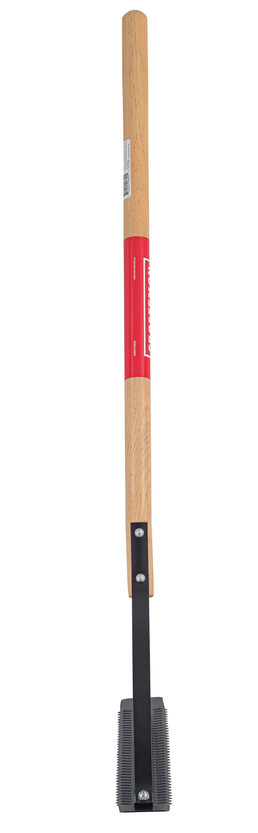 Short Handle Back and Forth Swinging Serrated Steel Weed Cutter with wood handle, left-facing