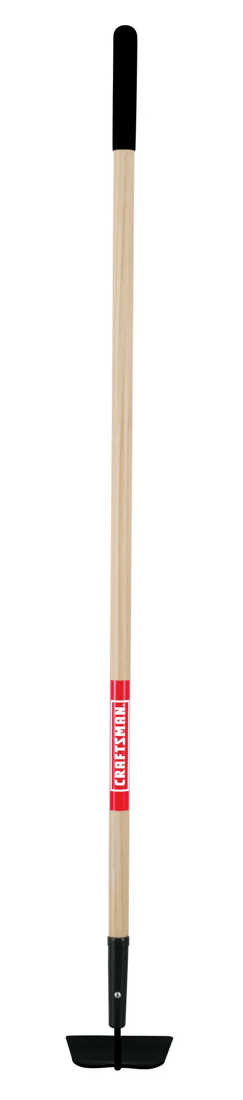 Long Handle Forged Steel Chopping and Weeding Garden Hoe with wood handle and cushion grip, rear-facing