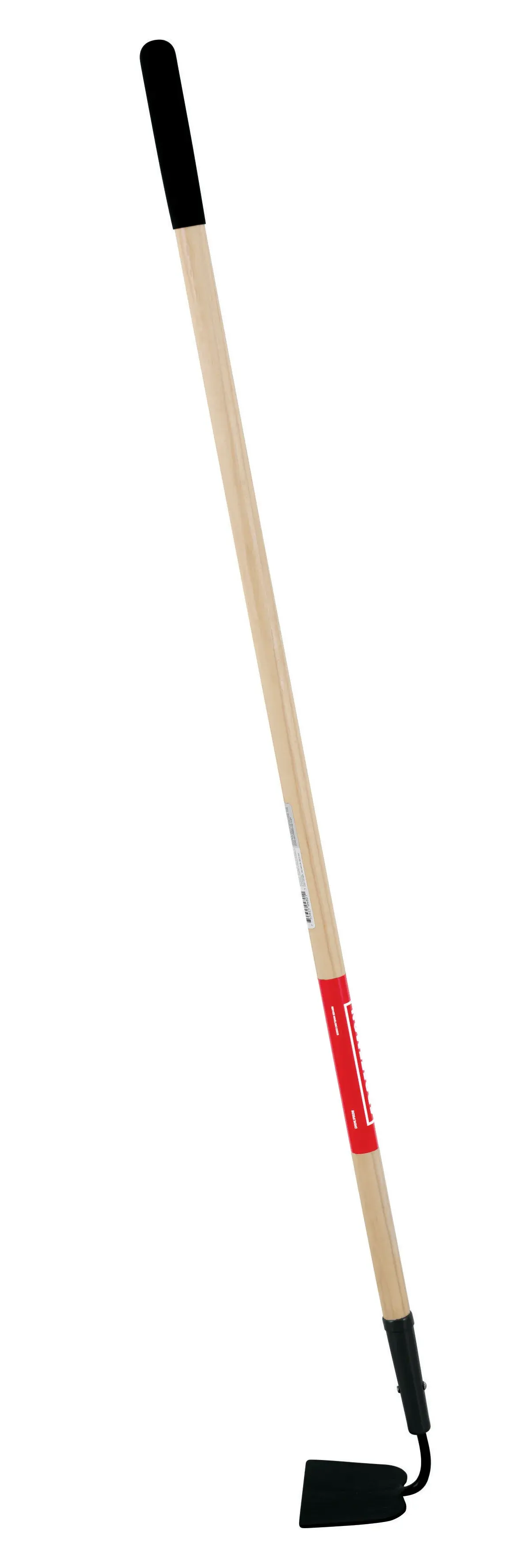 Long Handle Forged Steel Chopping and Weeding Garden Hoe with wood handle and cushion grip, left-facing