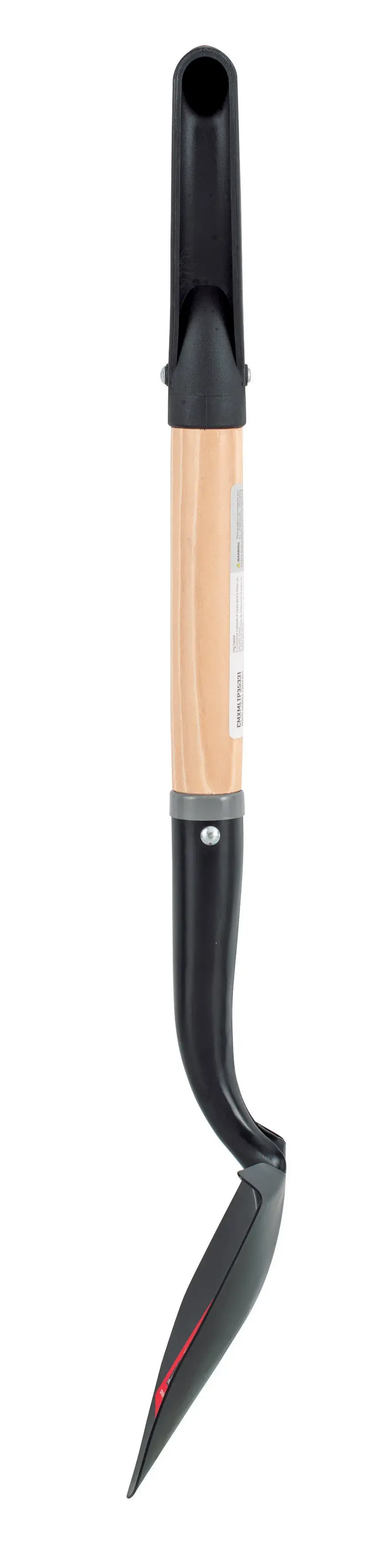 Short Handle Floral Size Digging Shovel with wood handle and D-Grip, left-facing