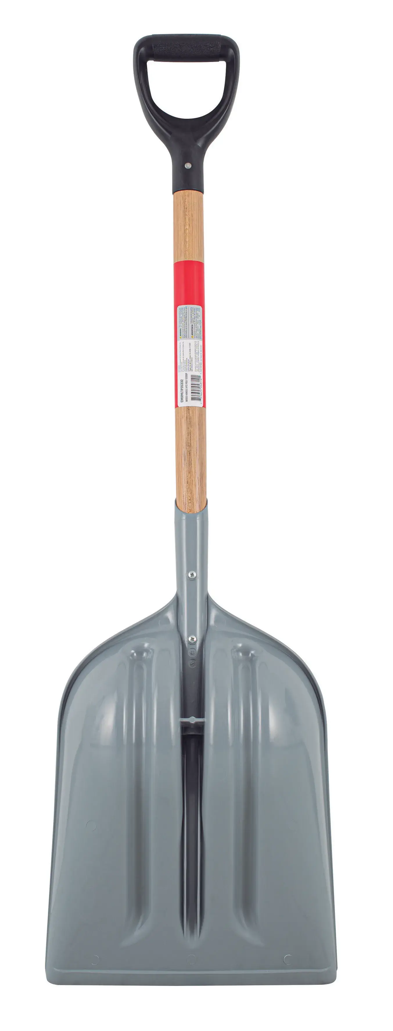 Short Handle #12 Size Poly Scoop with wood handle and D-Grip, rear-facing
