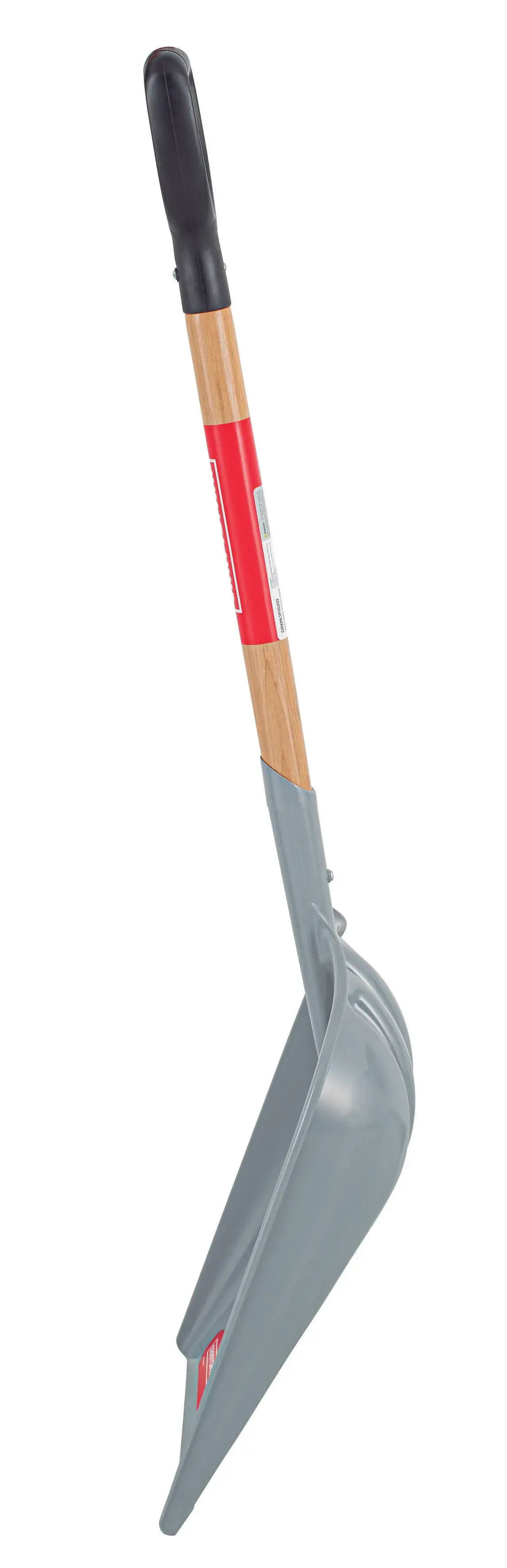 Short Handle #12 Size Poly Scoop with wood handle and D-Grip, left-facing