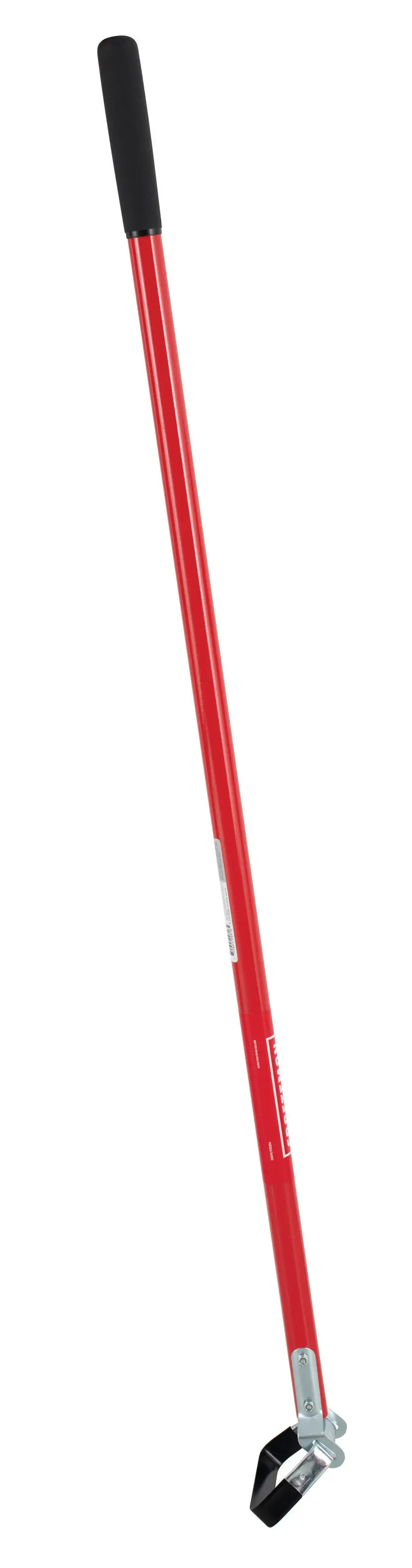 Long Handle Stirrup Shaped Steel Weed Cutting Scuffle Hoe with fiberglass handle and cushion grip, right-facing
