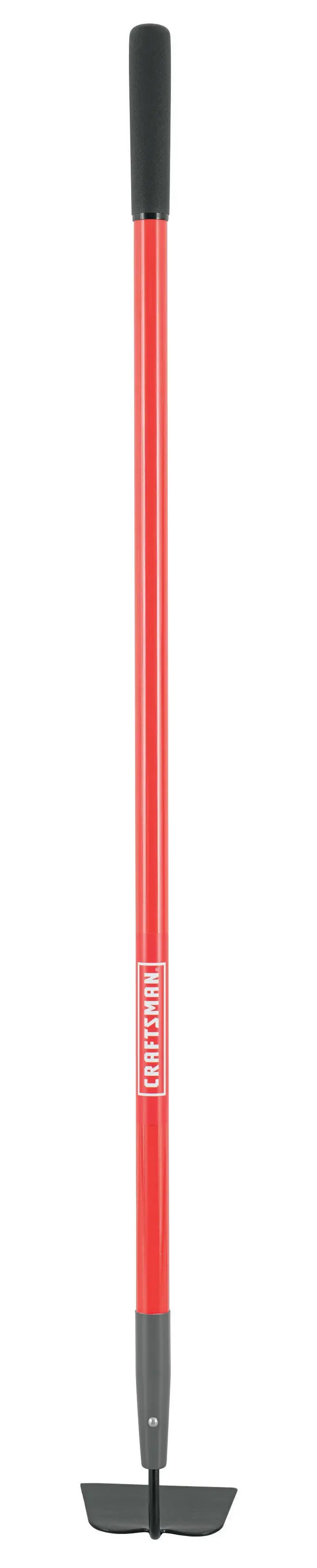 Long Handle Forged Steel Chopping and Weeding Garden Hoe with fiberglass handle and cushion grip, rear-facing