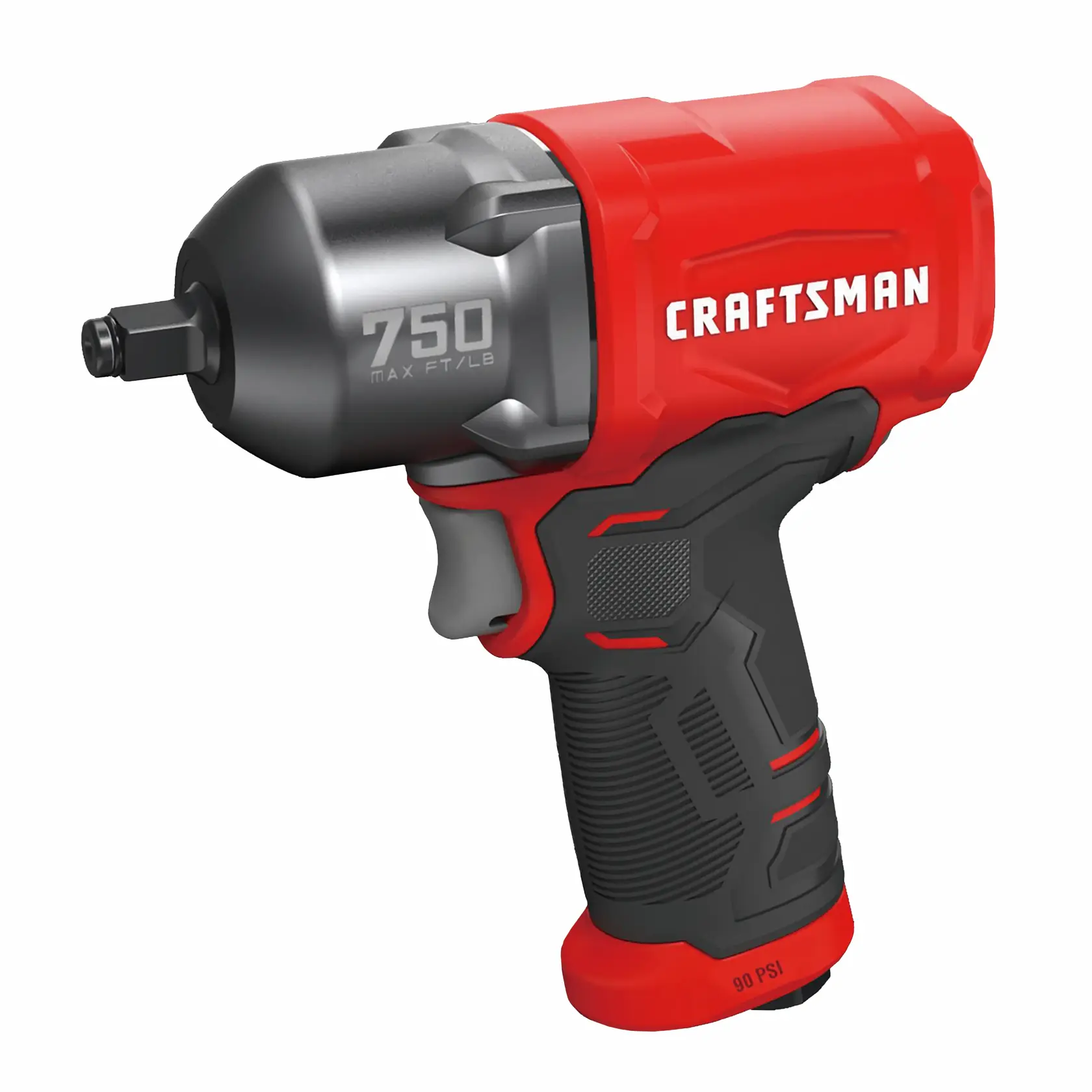 Craftsman impact wrench 750 FT/LB white background beauty shot angled view