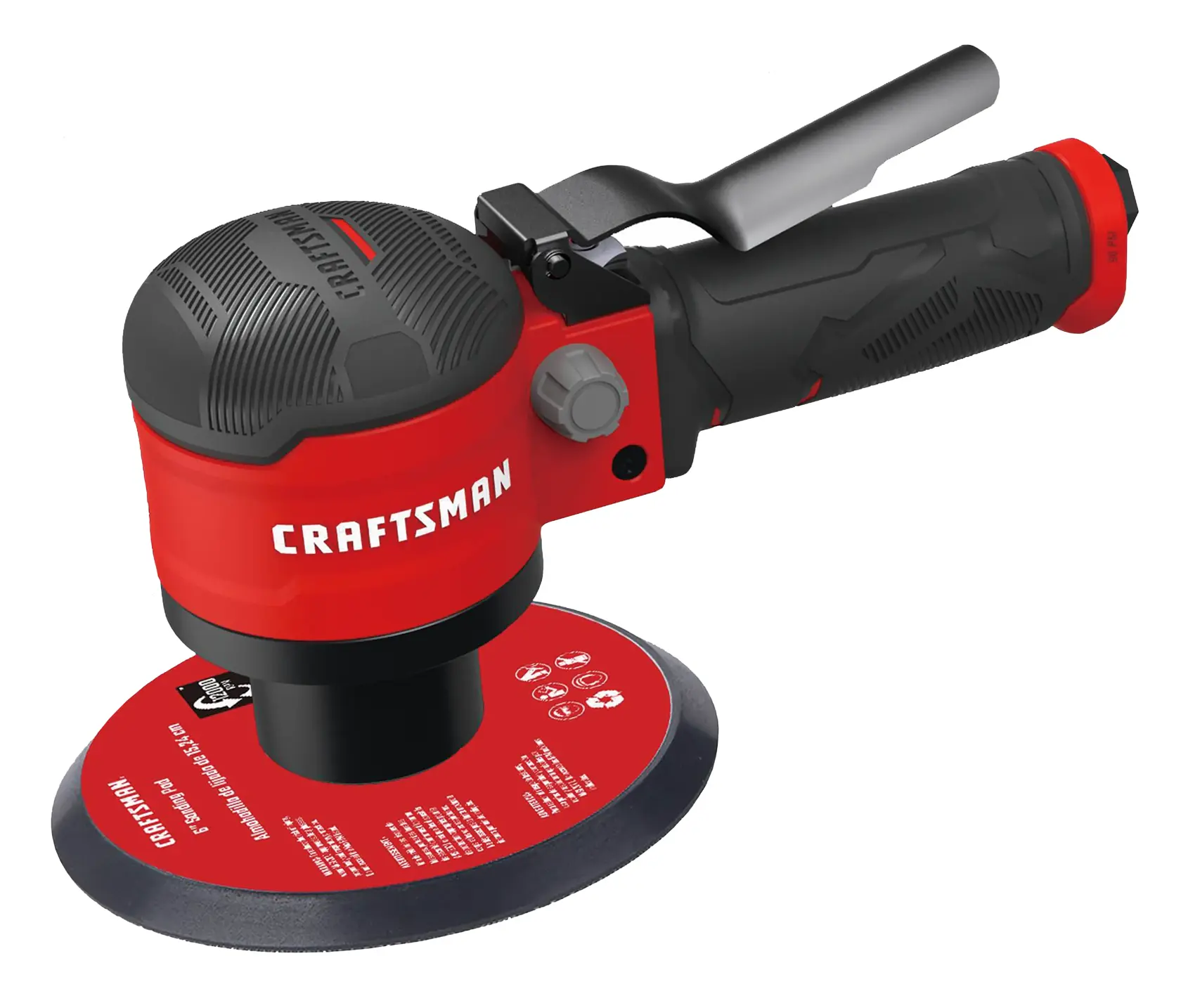 Craftsman random orbital sander CMEAS700 white background beauty shot top angle