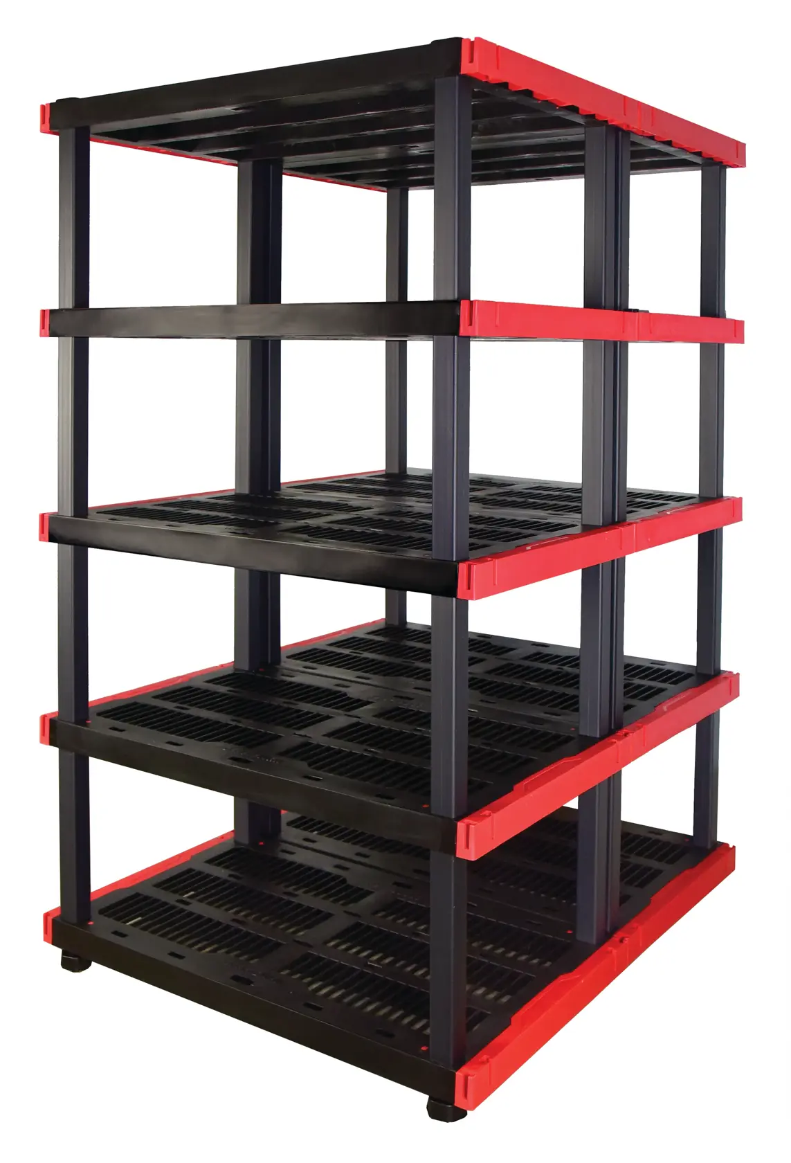 Profile of 24 by 40 ventilated 5 tier shelf.