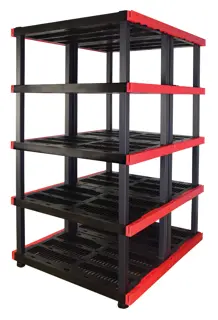 Profile of 24 by 40 ventilated 5 tier shelf.