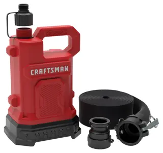 1-2HP WATER/UTILITY PUMP REINFORCED THERMOPLASTIC SUBMERSIBLE WITH PVC LAYFLAT HOSE KIT AND ADAPTERS MAIN VIEW