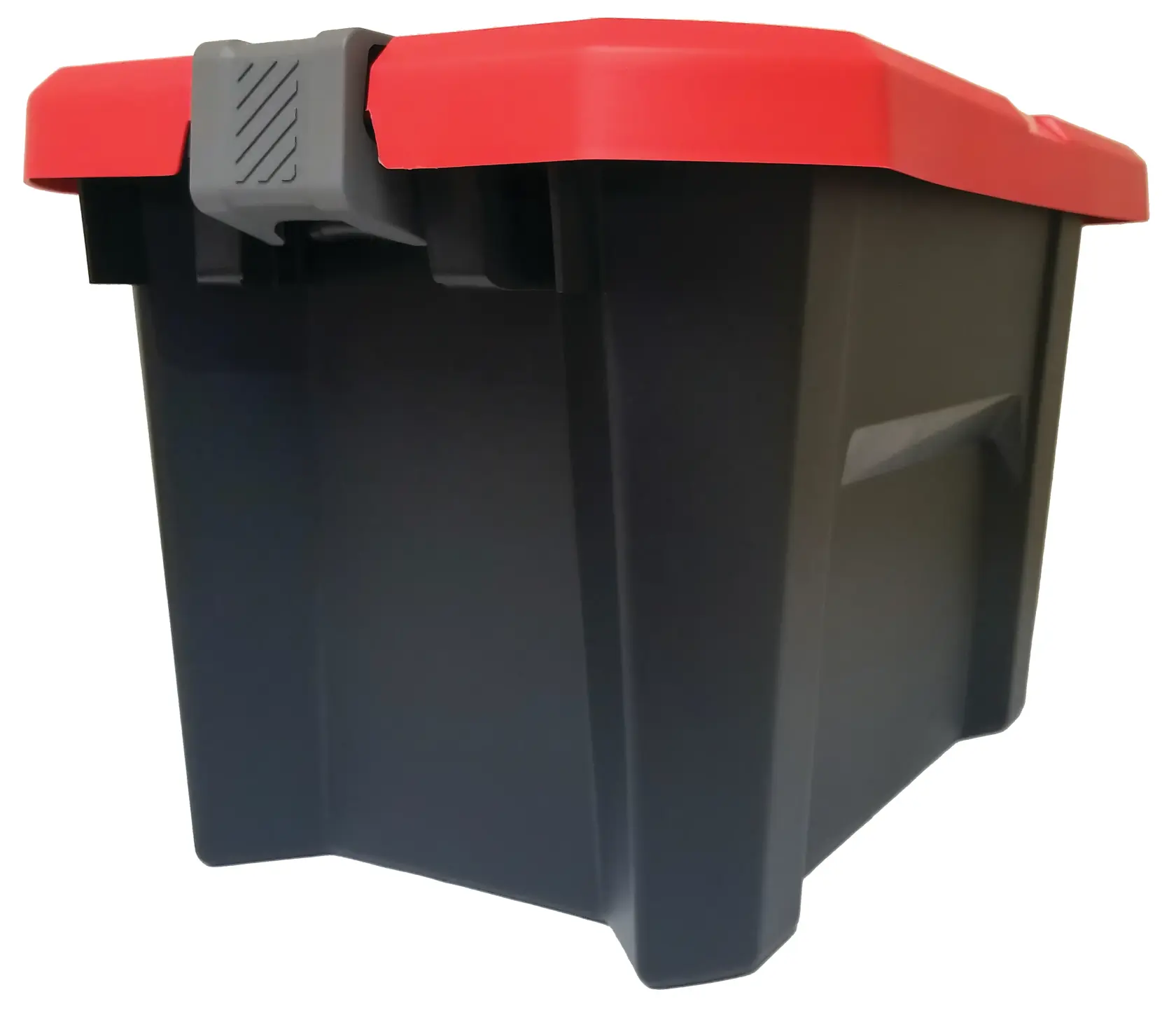 Right profile of 5 Gallon latching tote.