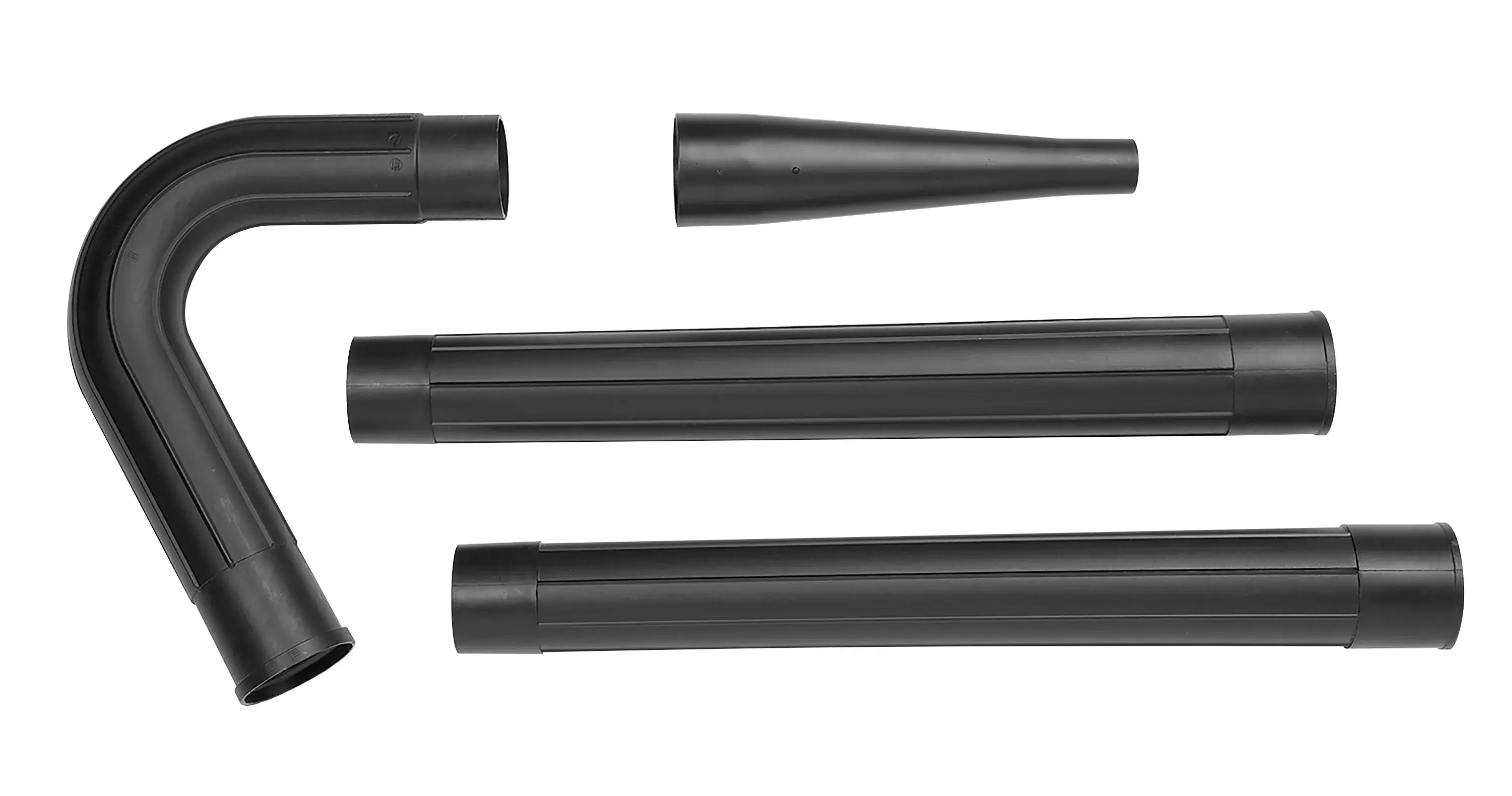 Top view of 4-piece CRAFTSMAN Gutter Cleaning Kit containing elbow nozzle, blower nozzle, two wands