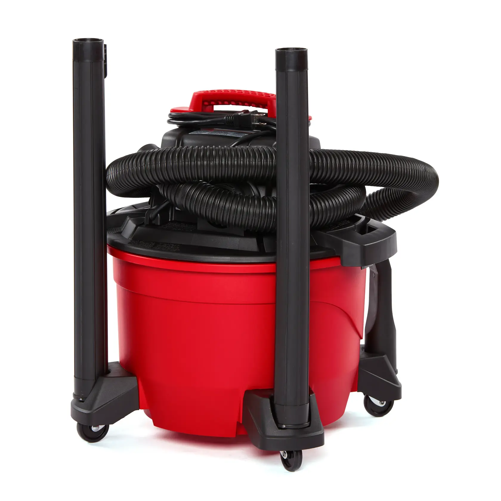 CRAFTSMAN 1-7/8 inch Extension Wand Wet/Dry Vac Attachment stored on the caster foot of shop vac