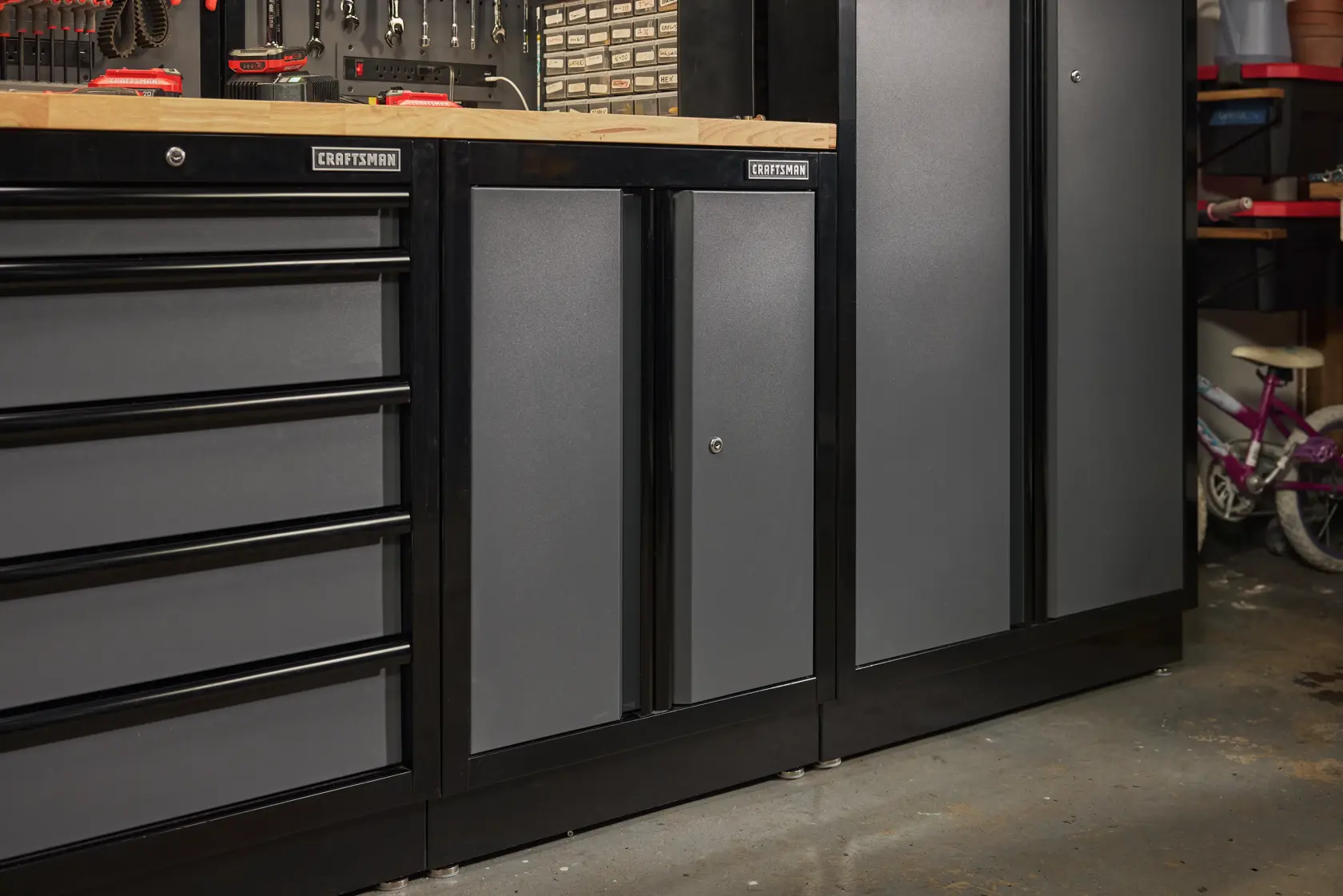 Welded 2-Door Base Cabinet (Red/Black)