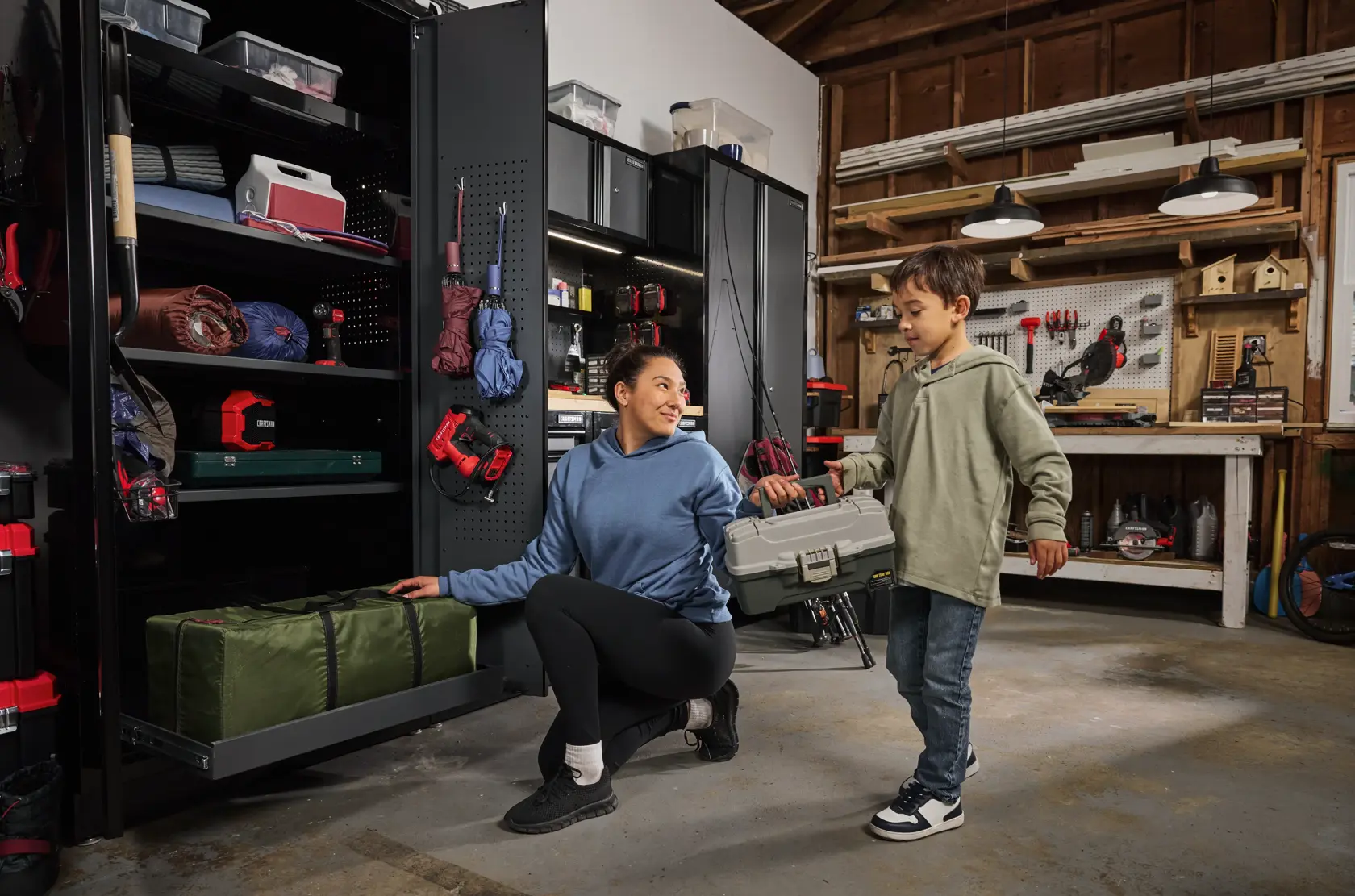 Welded Floor Cabinet (Red/Black)