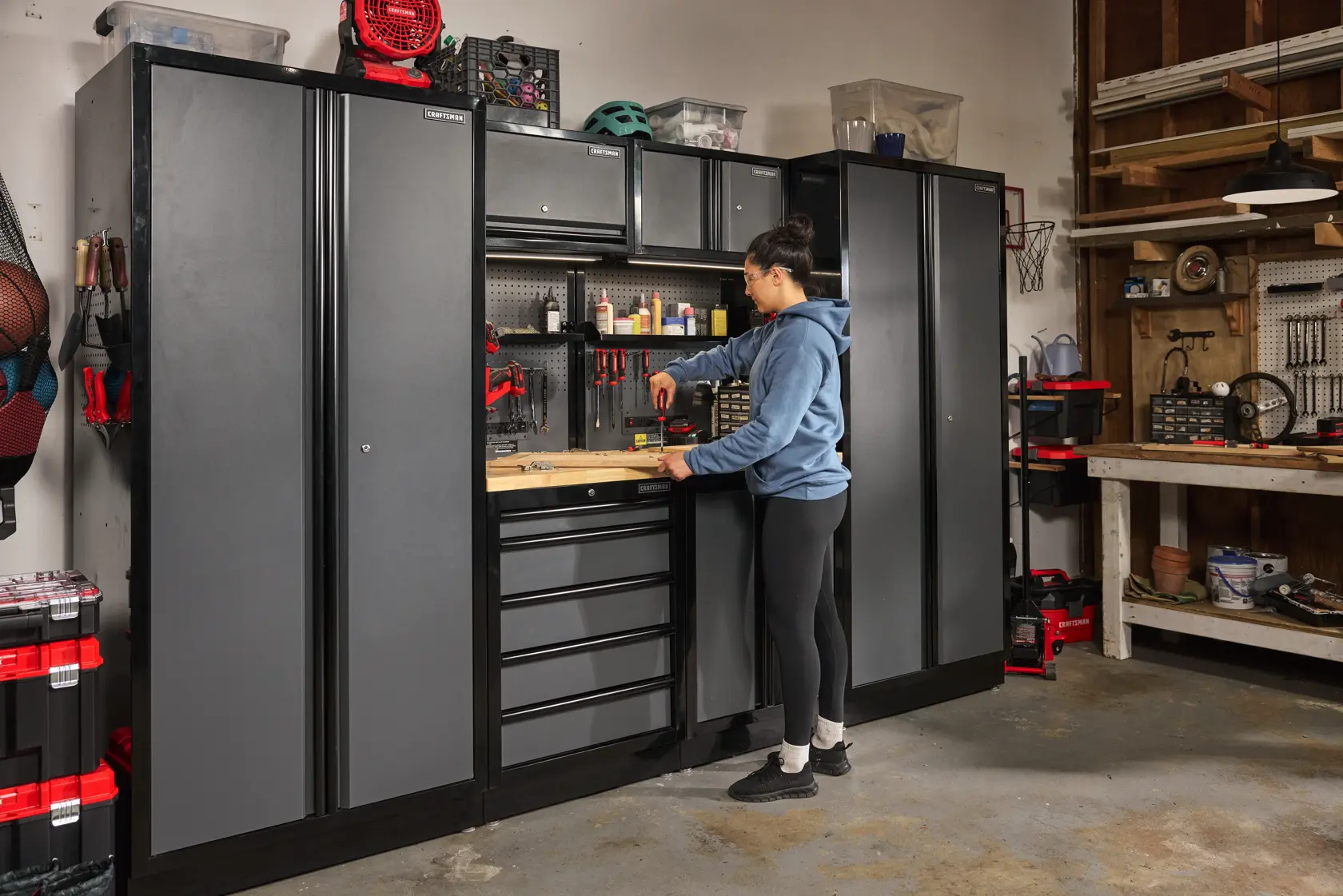 Welded 2-Door Base Cabinet (Red/Black)